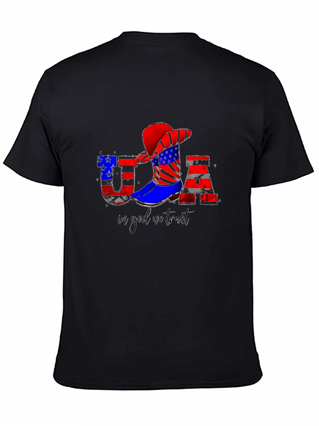 USA Flag Cowboy T-Shirt - Patriotic Tee