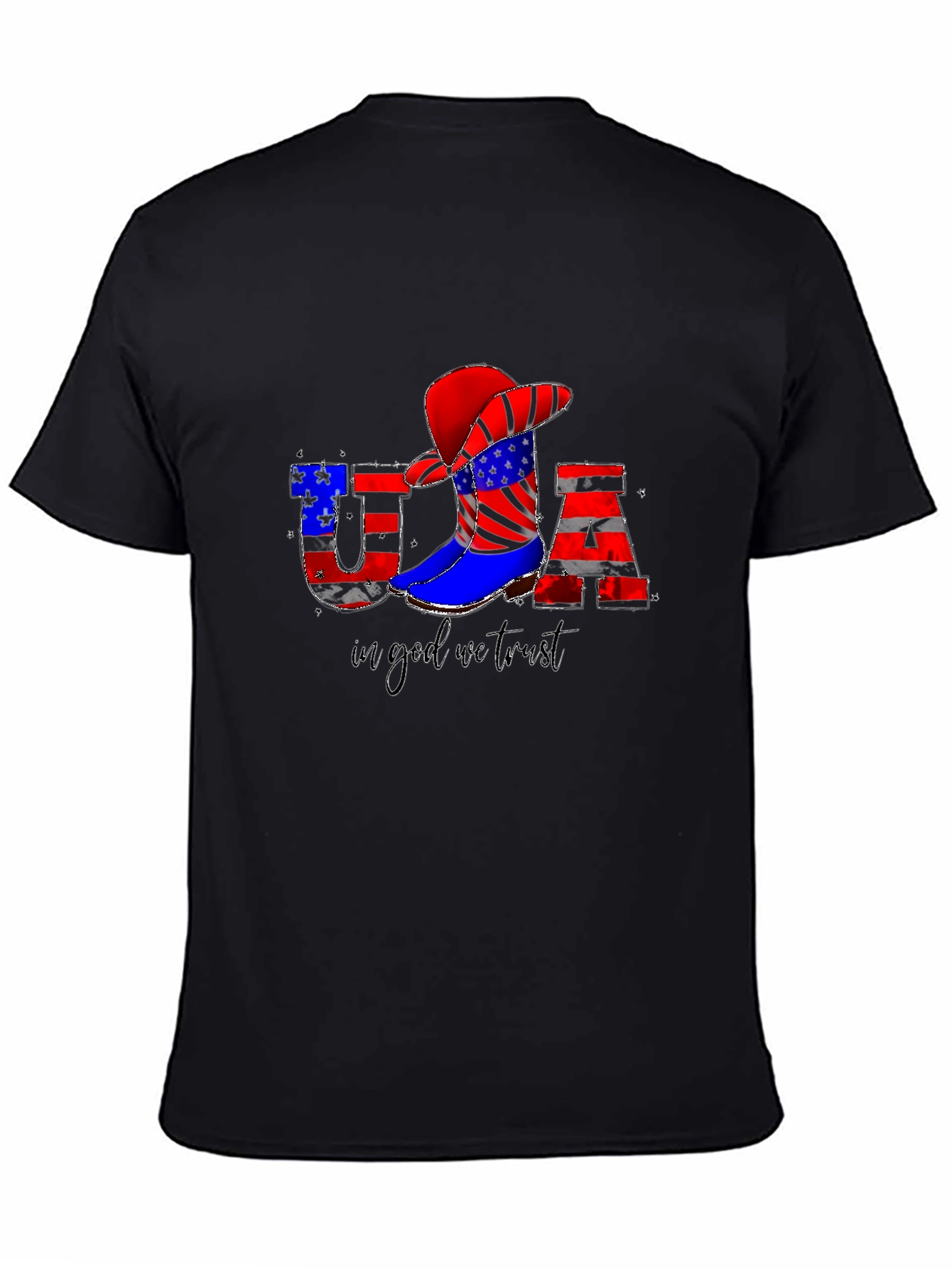 USA Flag Cowboy T-Shirt - Patriotic Tee