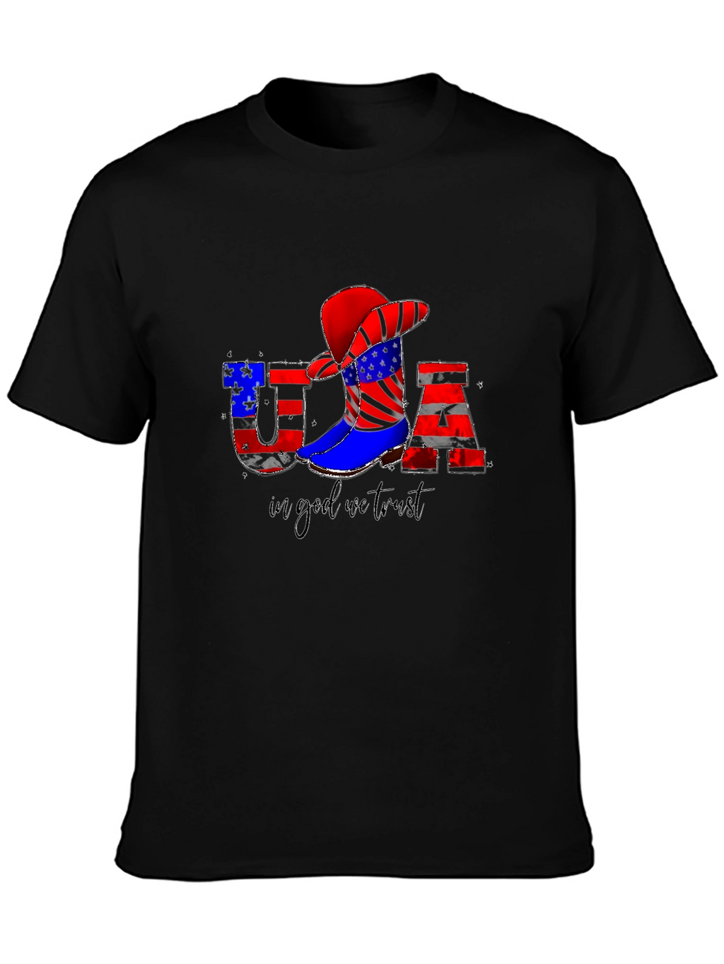 USA Flag Cowboy T-Shirt - Patriotic Tee
