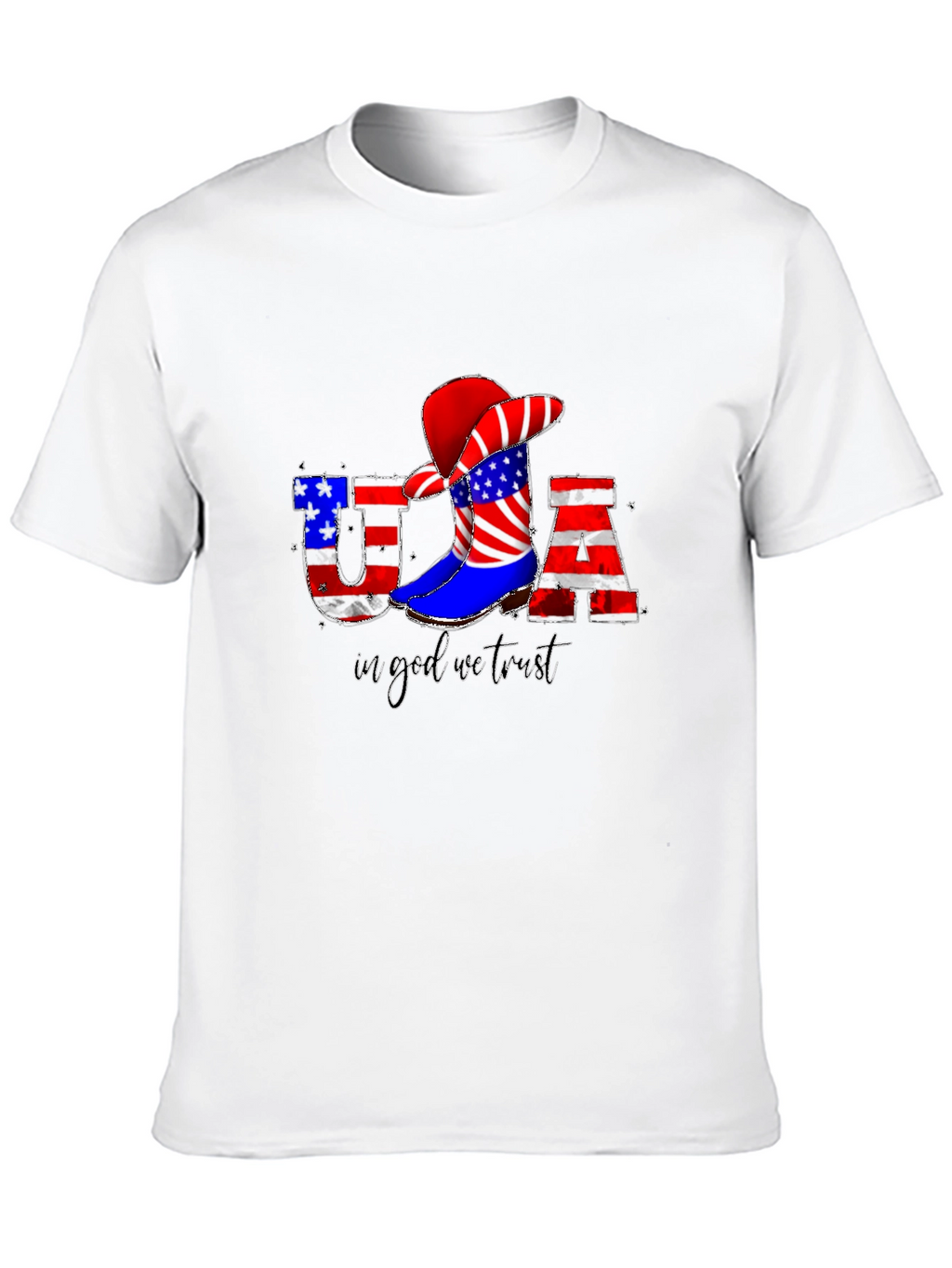 USA Flag Cowboy T-Shirt - Patriotic Tee