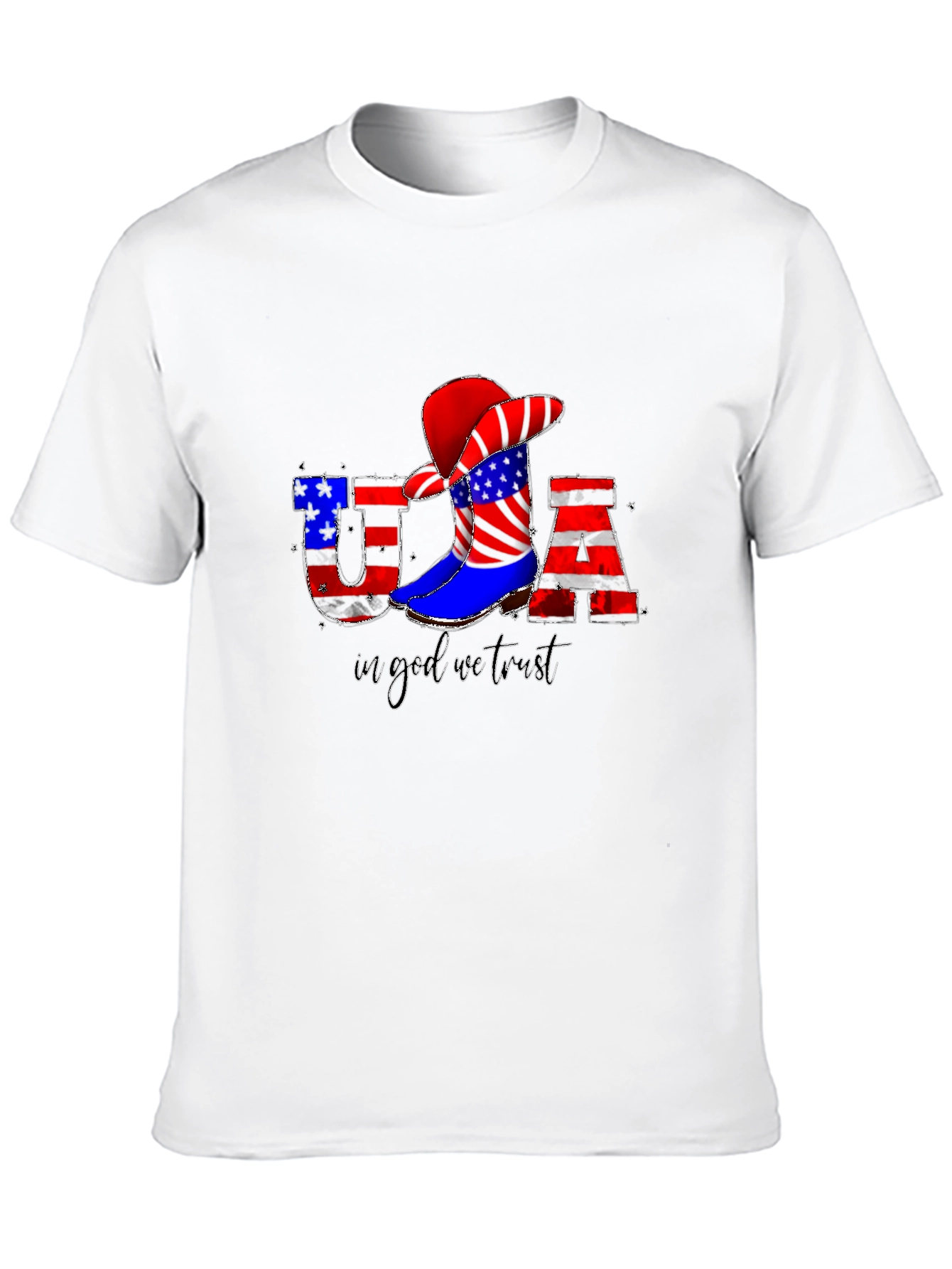 USA Flag Cowboy T-Shirt - Patriotic Tee