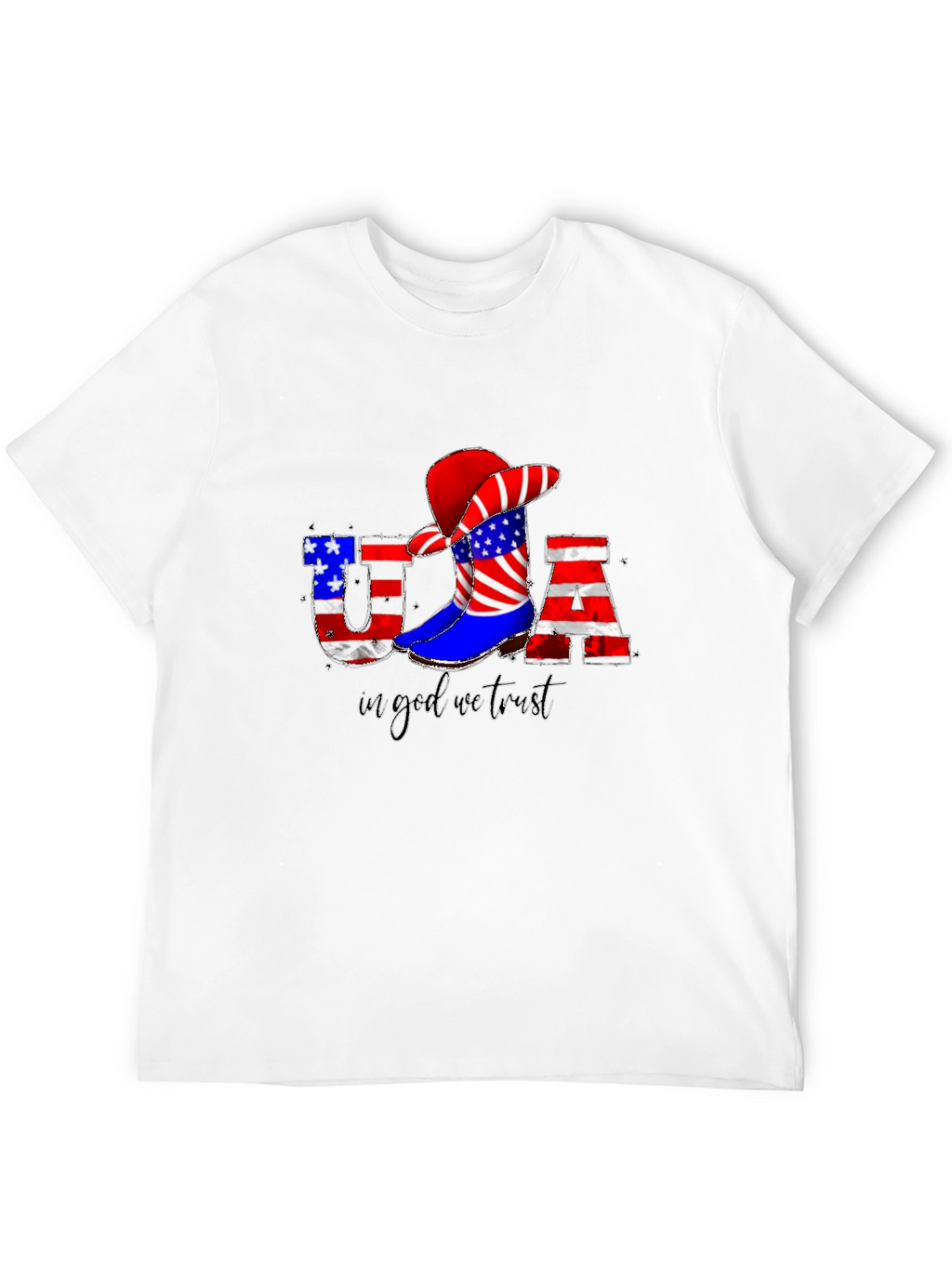 USA Flag Cowboy T-Shirt - Patriotic Tee