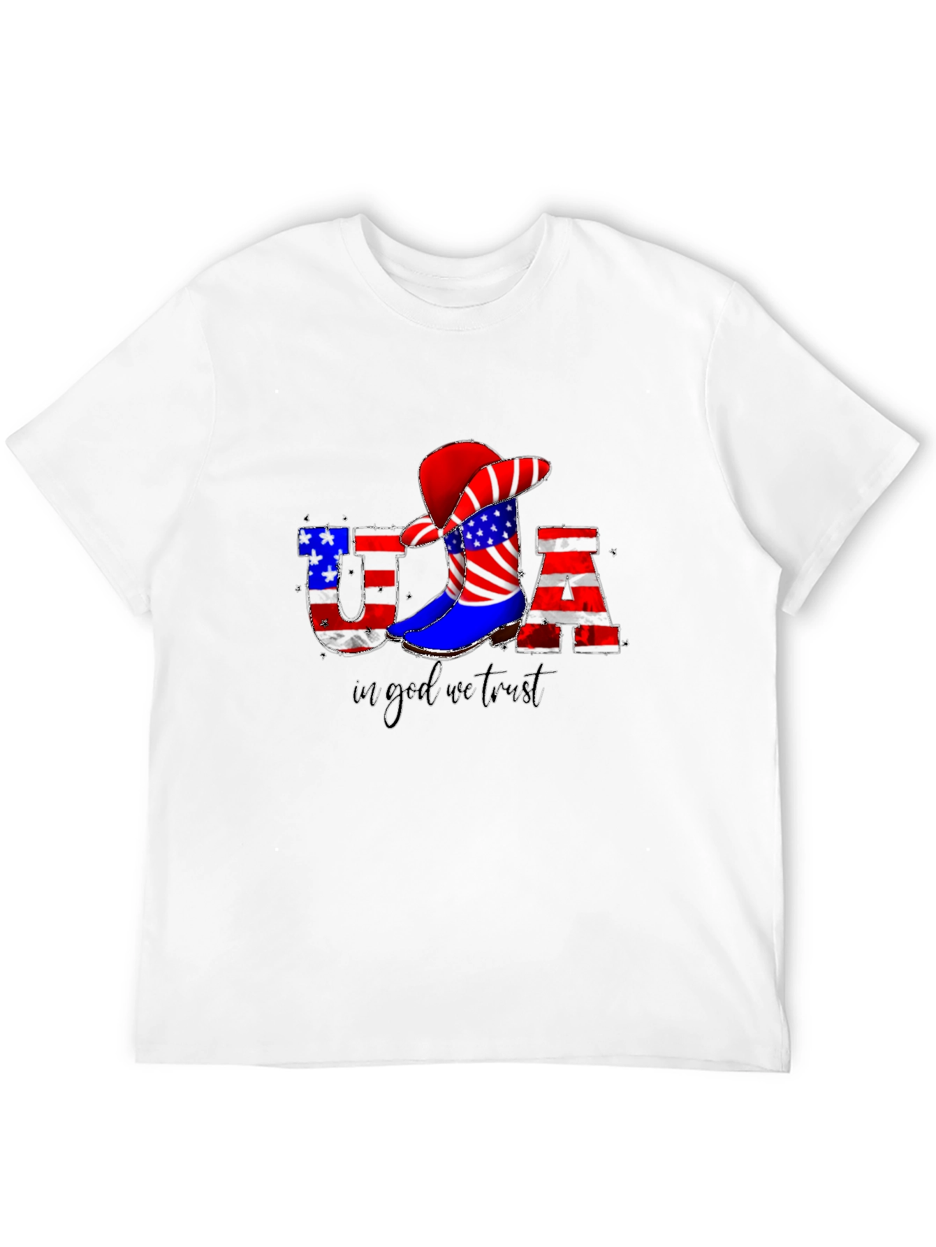 USA Flag Cowboy T-Shirt - Patriotic Tee