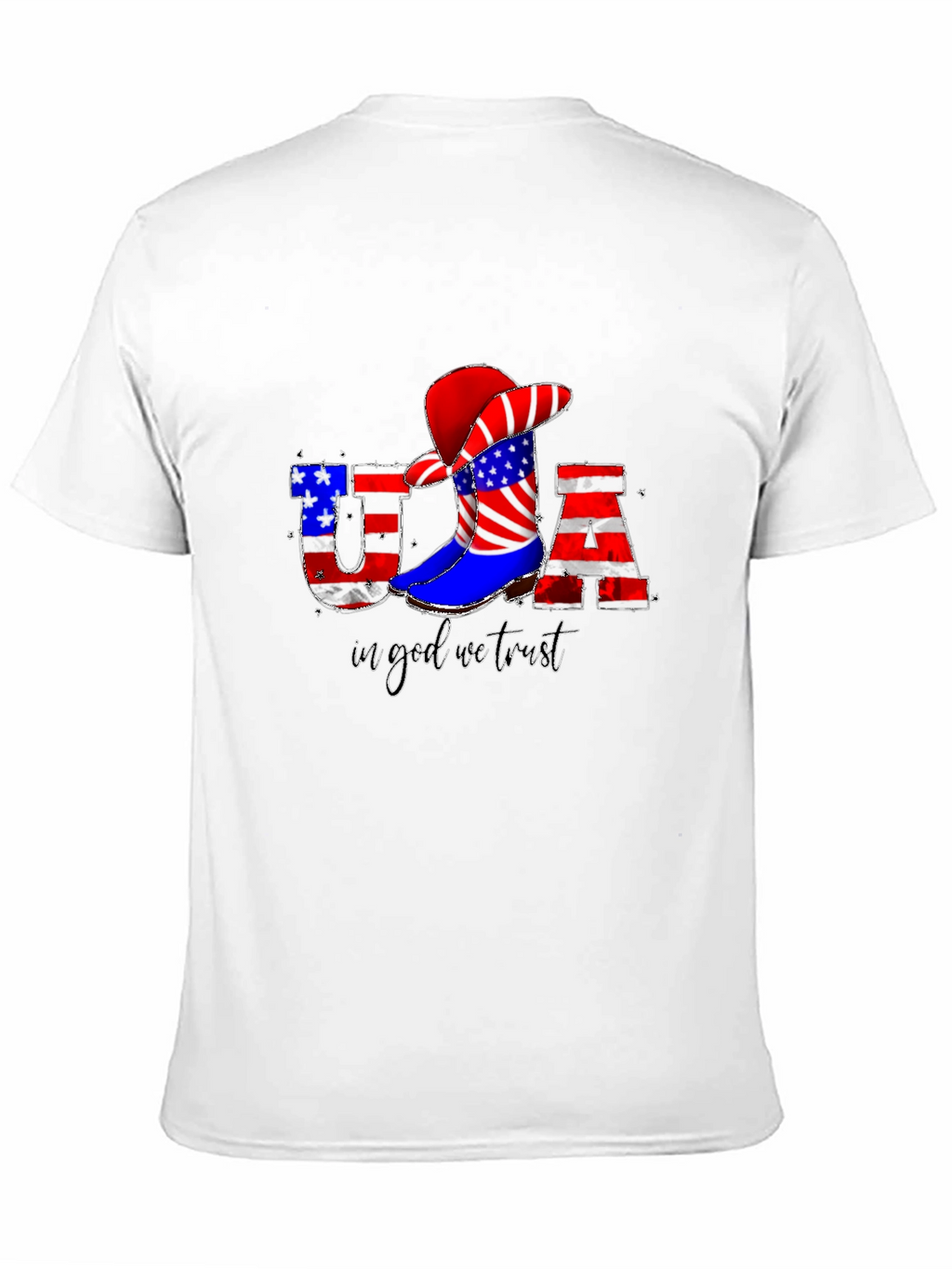 USA Flag Cowboy T-Shirt - Patriotic Tee