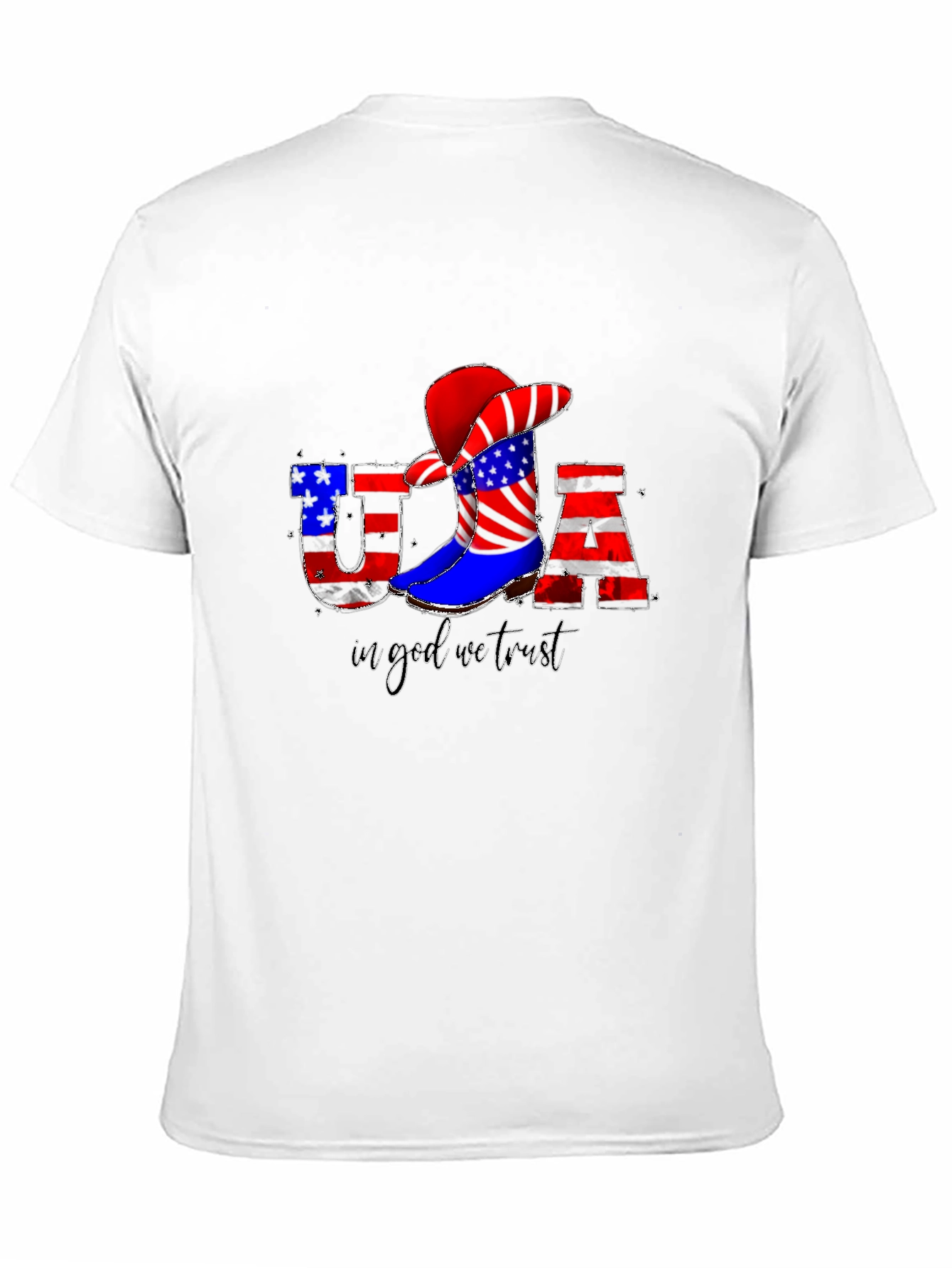 USA Flag Cowboy T-Shirt - Patriotic Tee