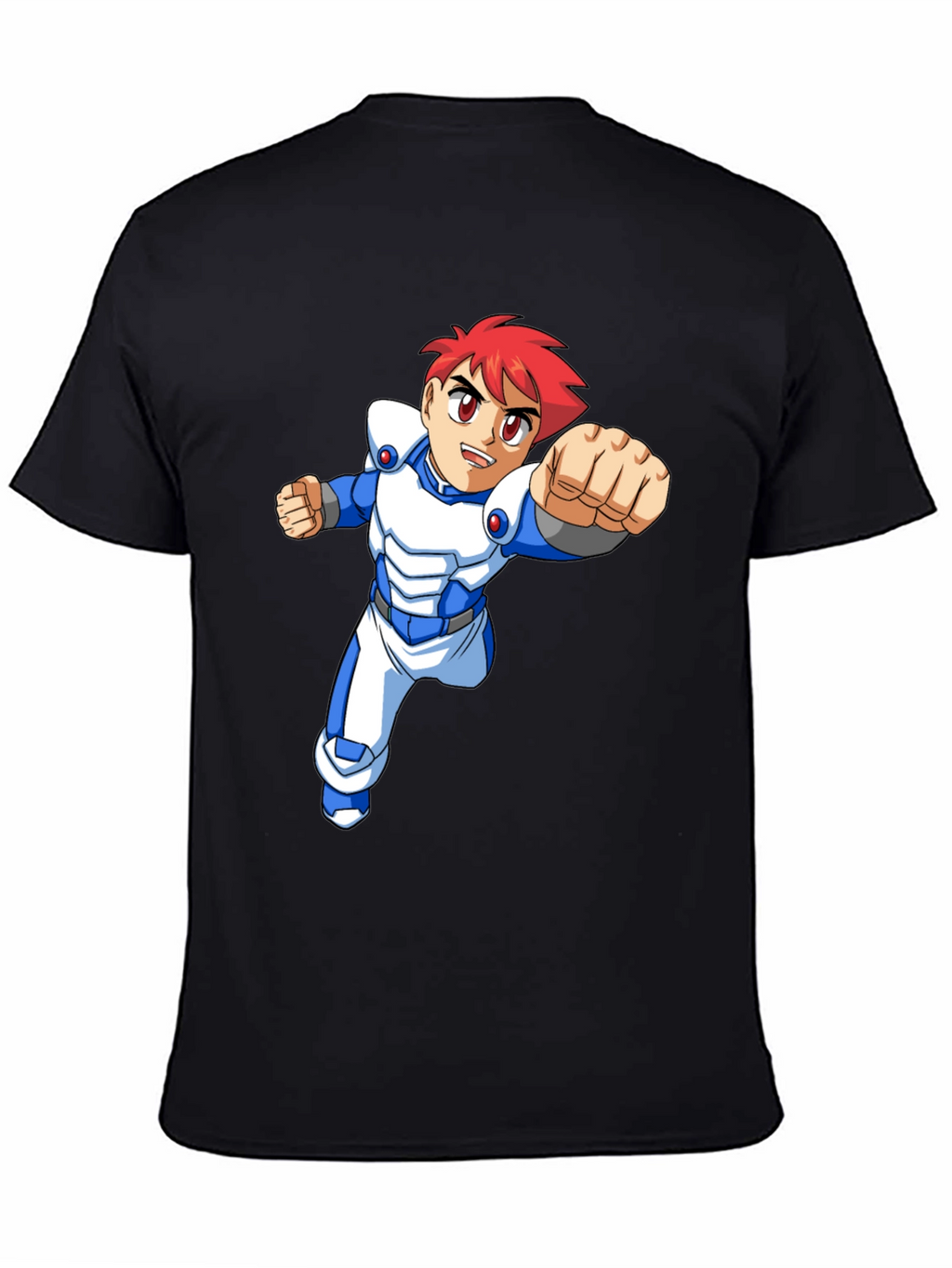Retro Anime Graphic Tee - Black Cotton T-Shirt