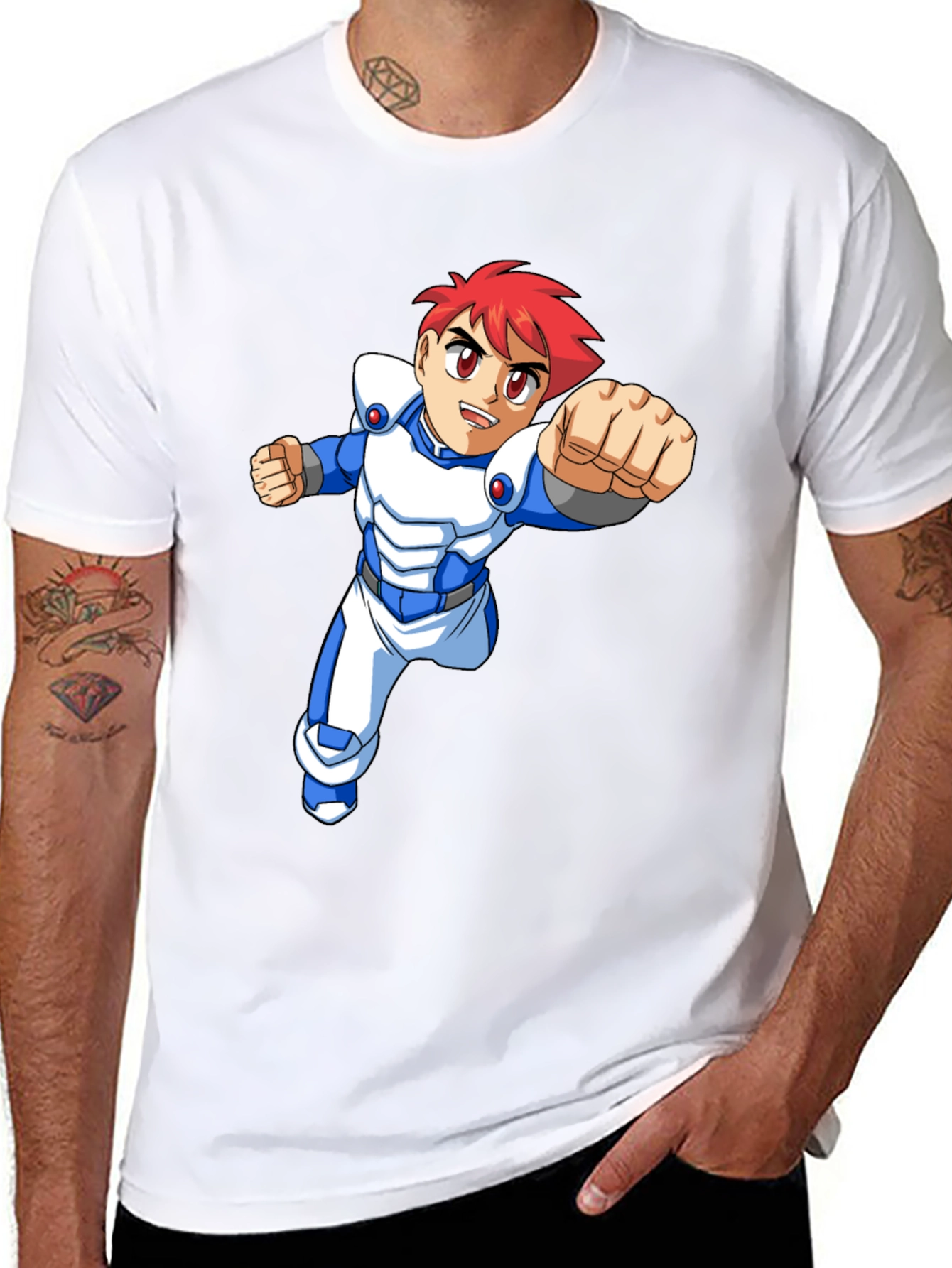 Retro Anime Graphic Tee - Black Cotton T-Shirt