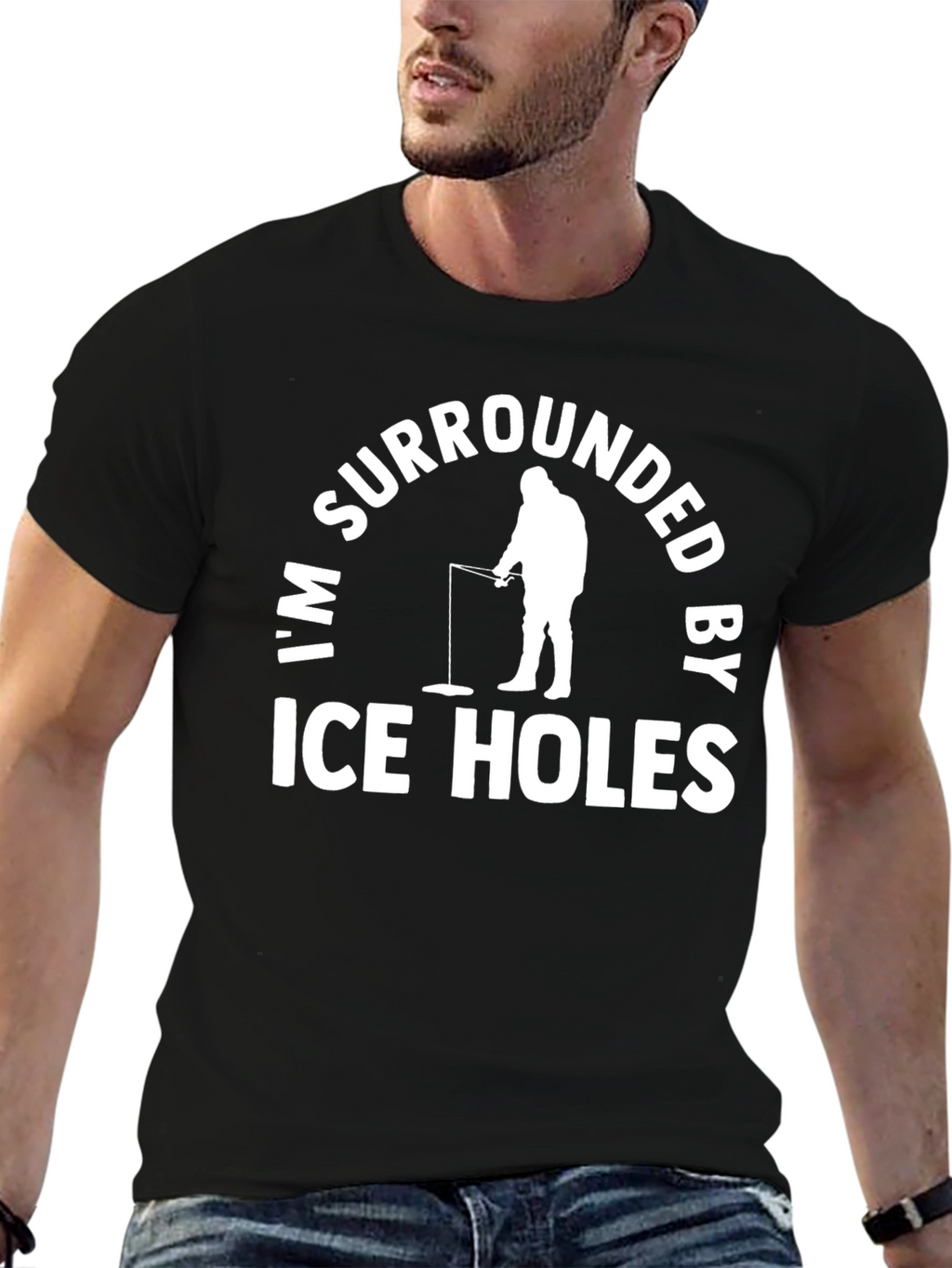Im Surrounded By Ice Holes Black T-Shirt