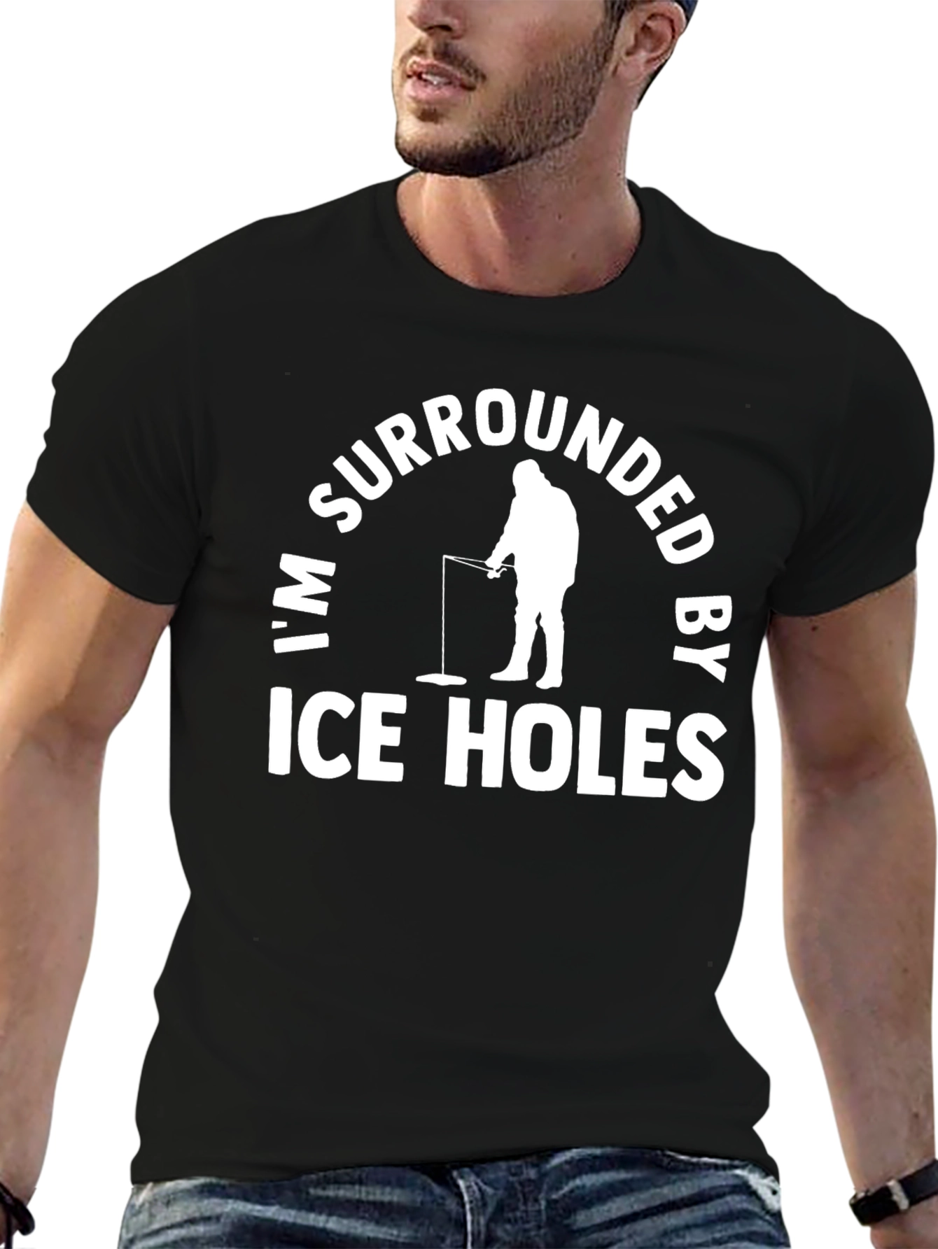 Im Surrounded By Ice Holes Black T-Shirt