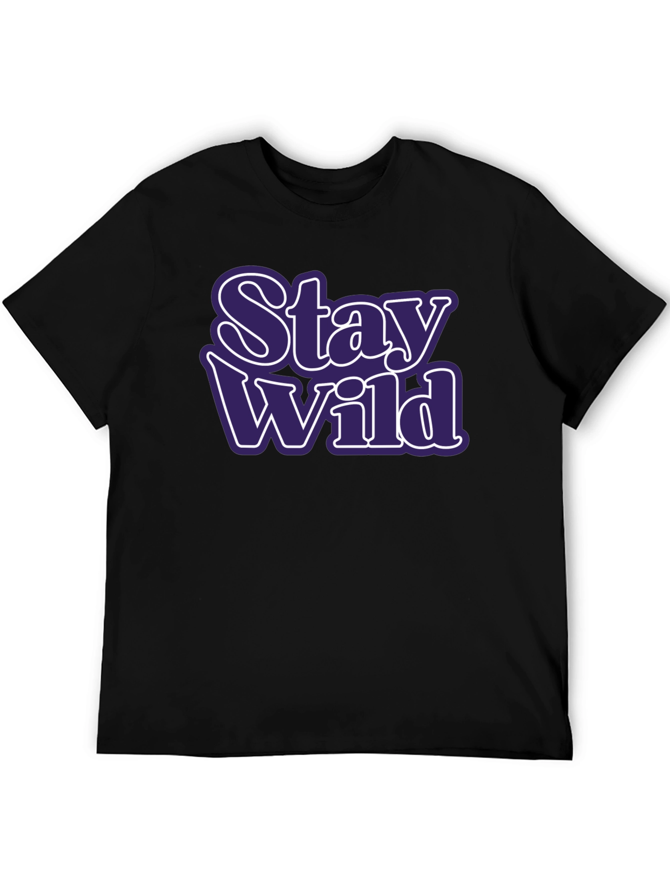 Stay Wild Graphic Tee - Trendy Black T-Shirt
