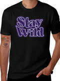 Stay Wild Graphic Tee - Trendy Black T-Shirt