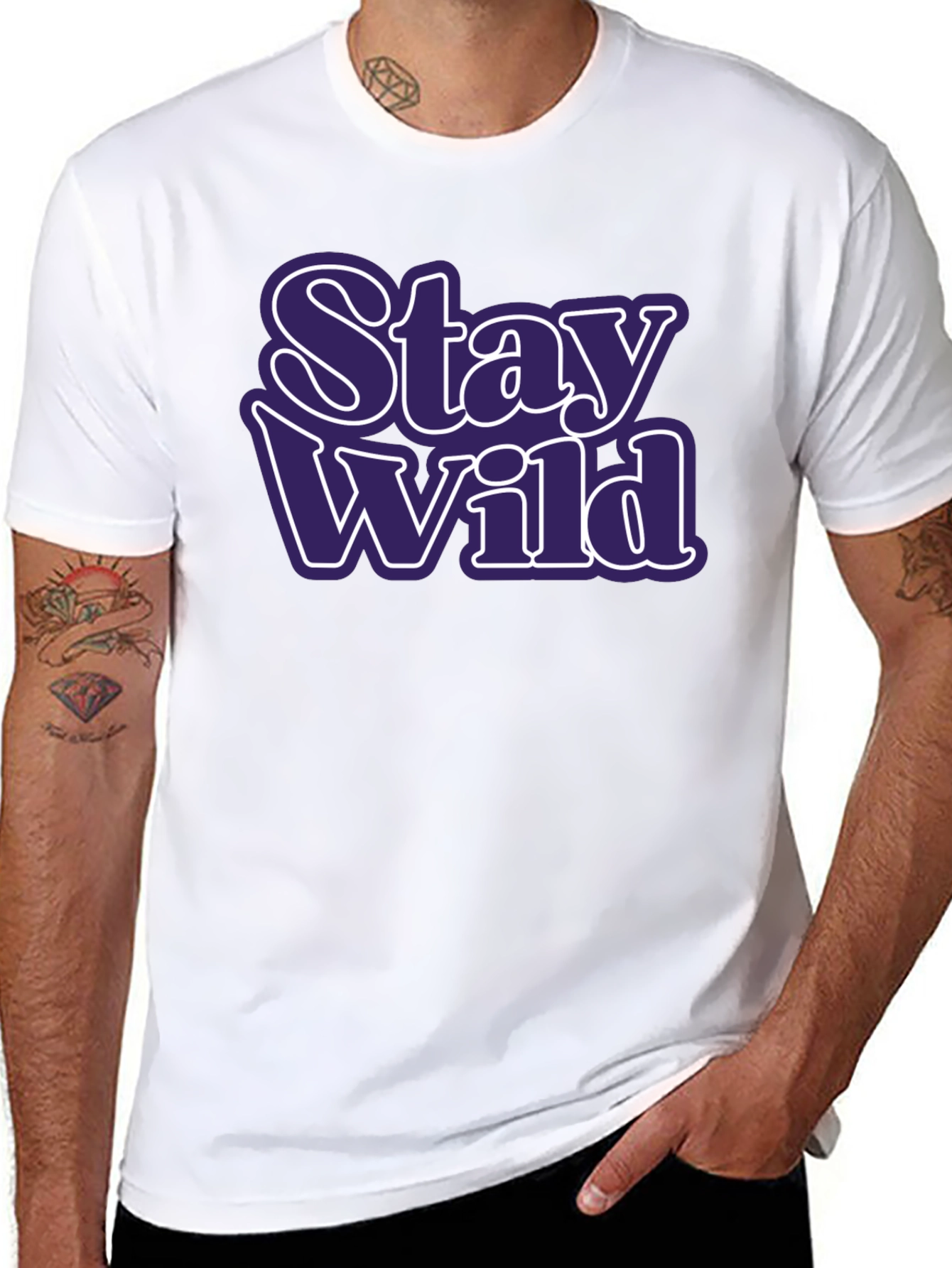 Stay Wild Graphic Tee - Trendy Black T-Shirt