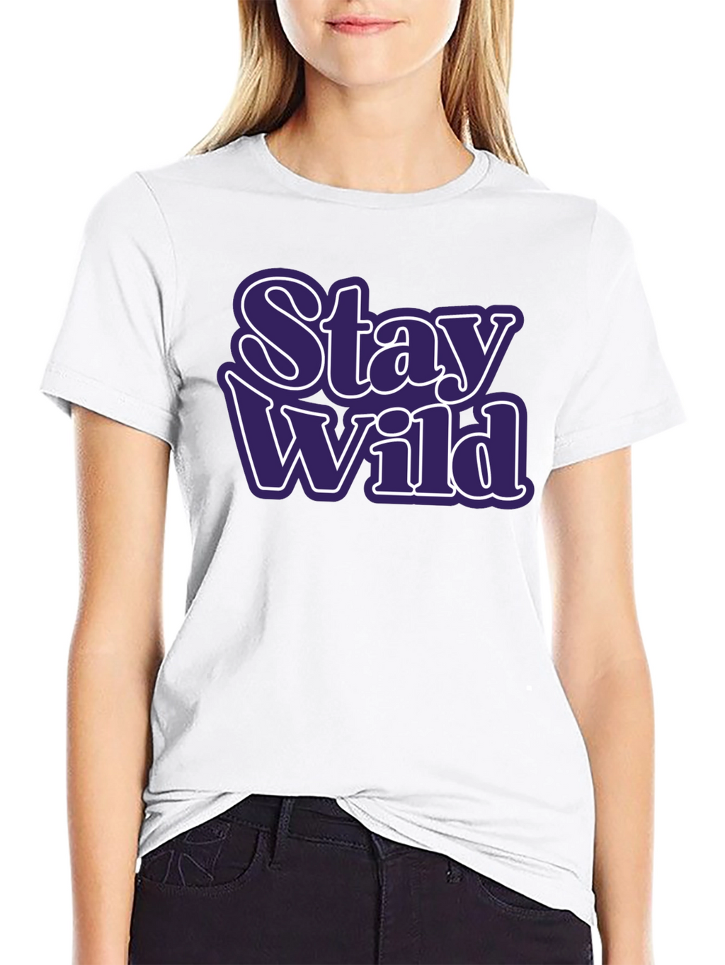 Stay Wild Graphic Tee - Trendy Black T-Shirt