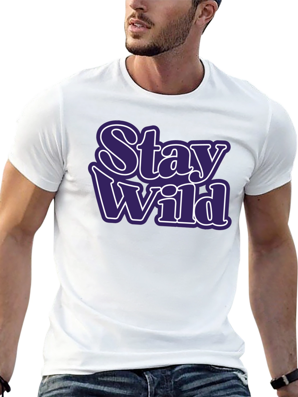 Stay Wild Graphic Tee - Trendy Black T-Shirt