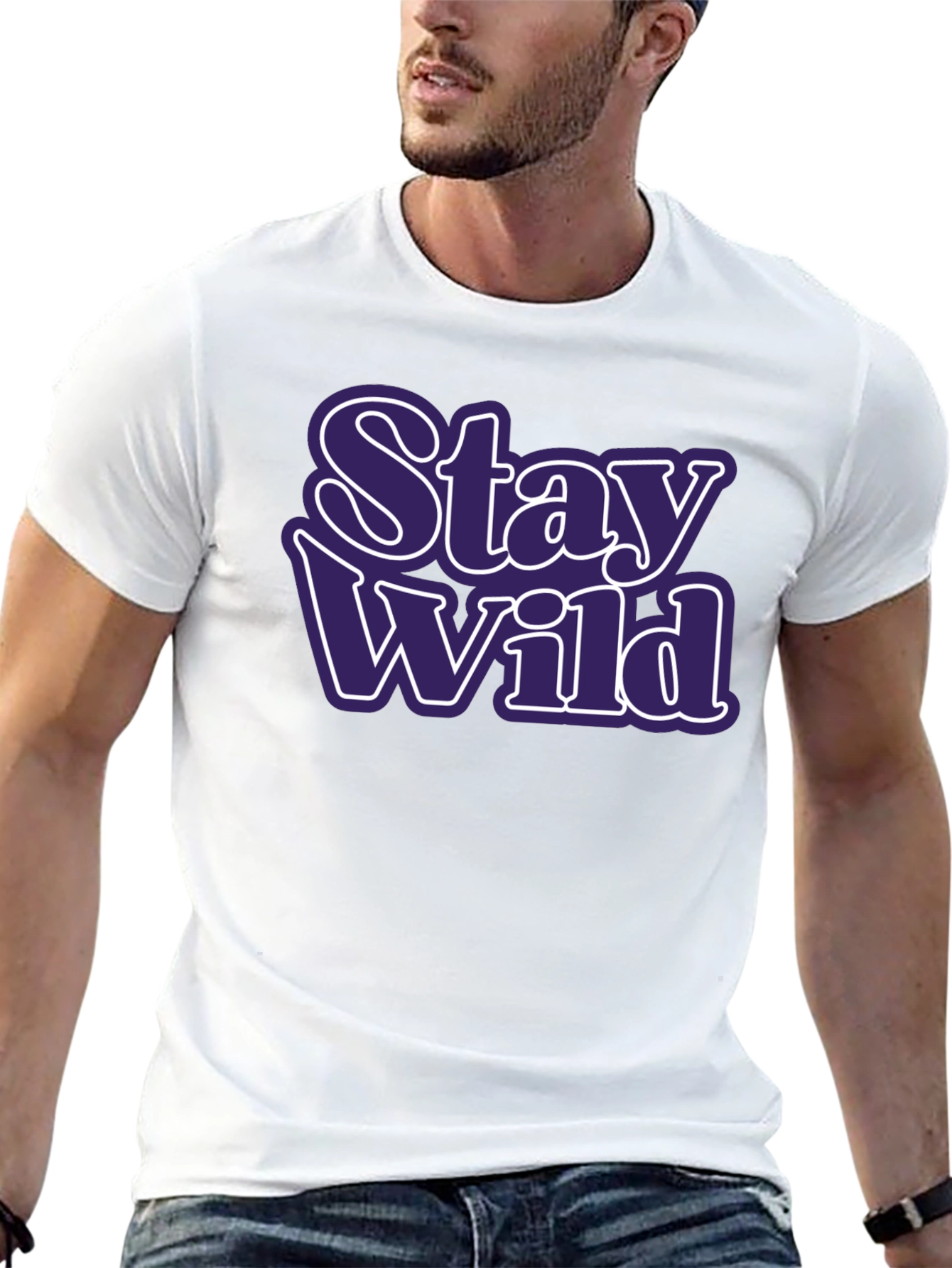 Stay Wild Graphic Tee - Trendy Black T-Shirt