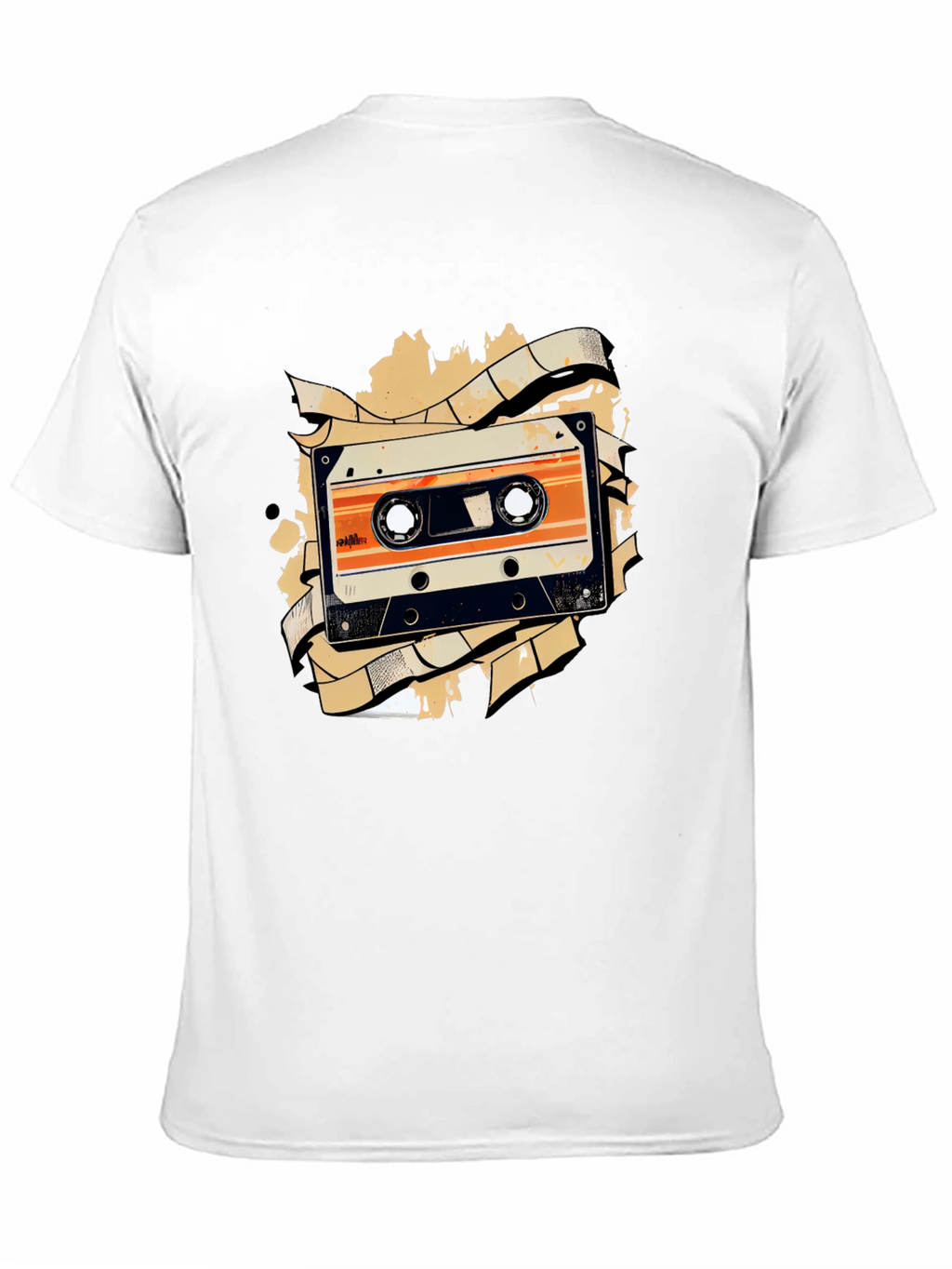 Retro Cassette Tape Graphic Tee - Black