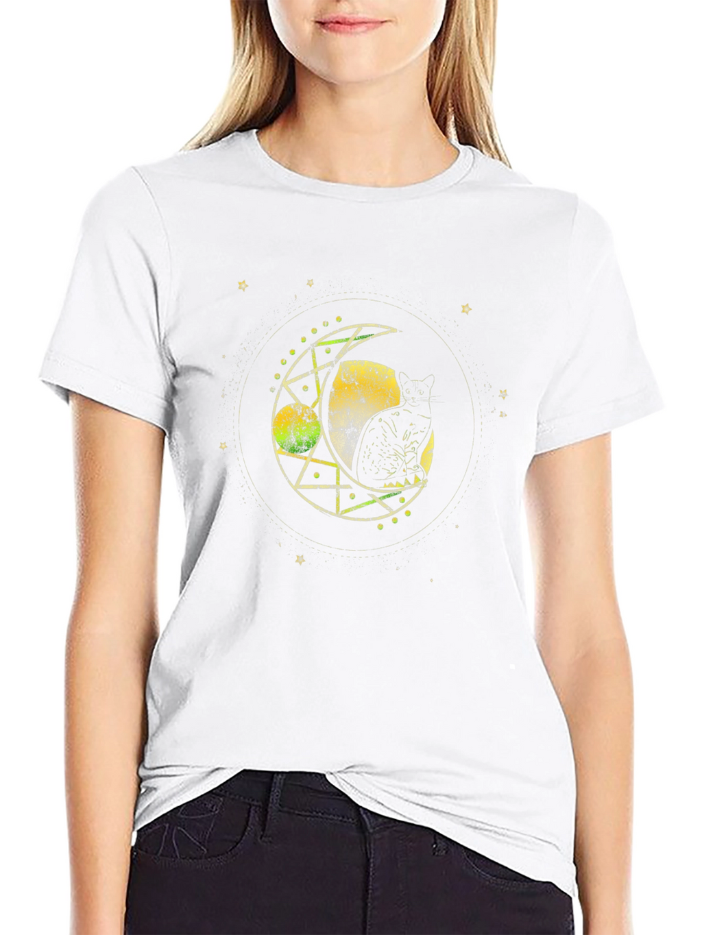 Celestial Cat Moon T-Shirt