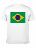 Brazil Flag T-Shirt - Black Crew Neck Tee