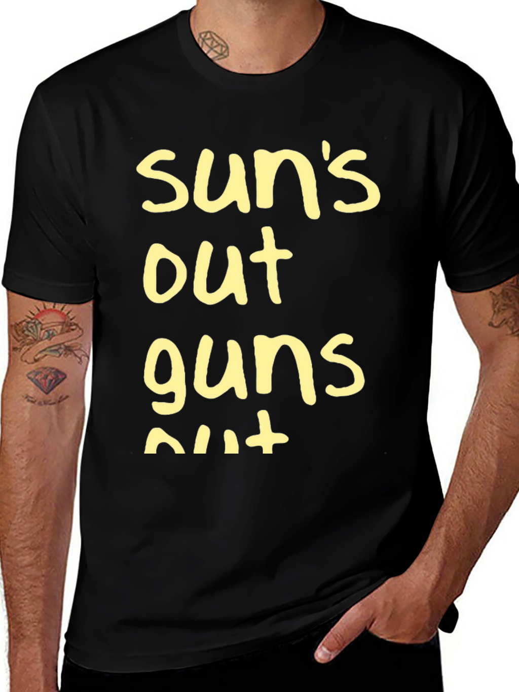 Suns Out Guns Out Black T-Shirt