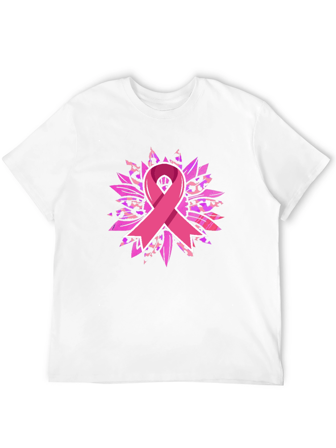 Breast Cancer Awareness Ribbon Sunflower Graphic Tee
