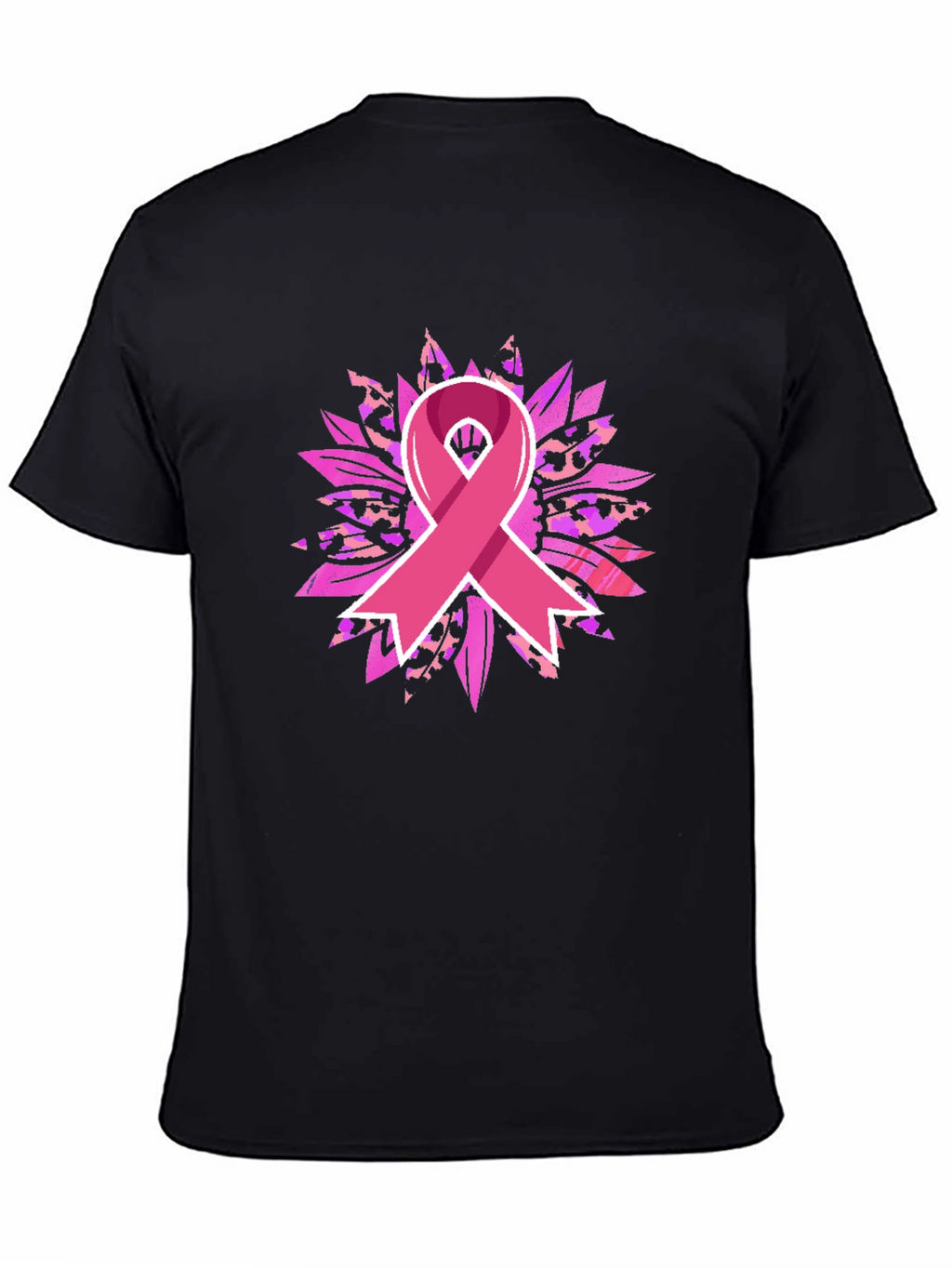 Breast Cancer Awareness Ribbon Sunflower Graphic Tee