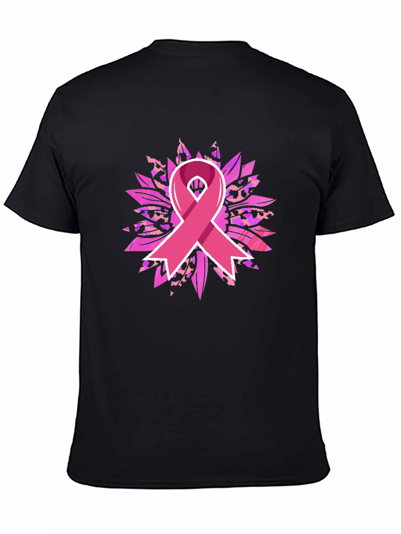 Breast Cancer Awareness Ribbon Sunflower Graphic Tee