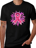 Breast Cancer Awareness Ribbon Sunflower Graphic Tee