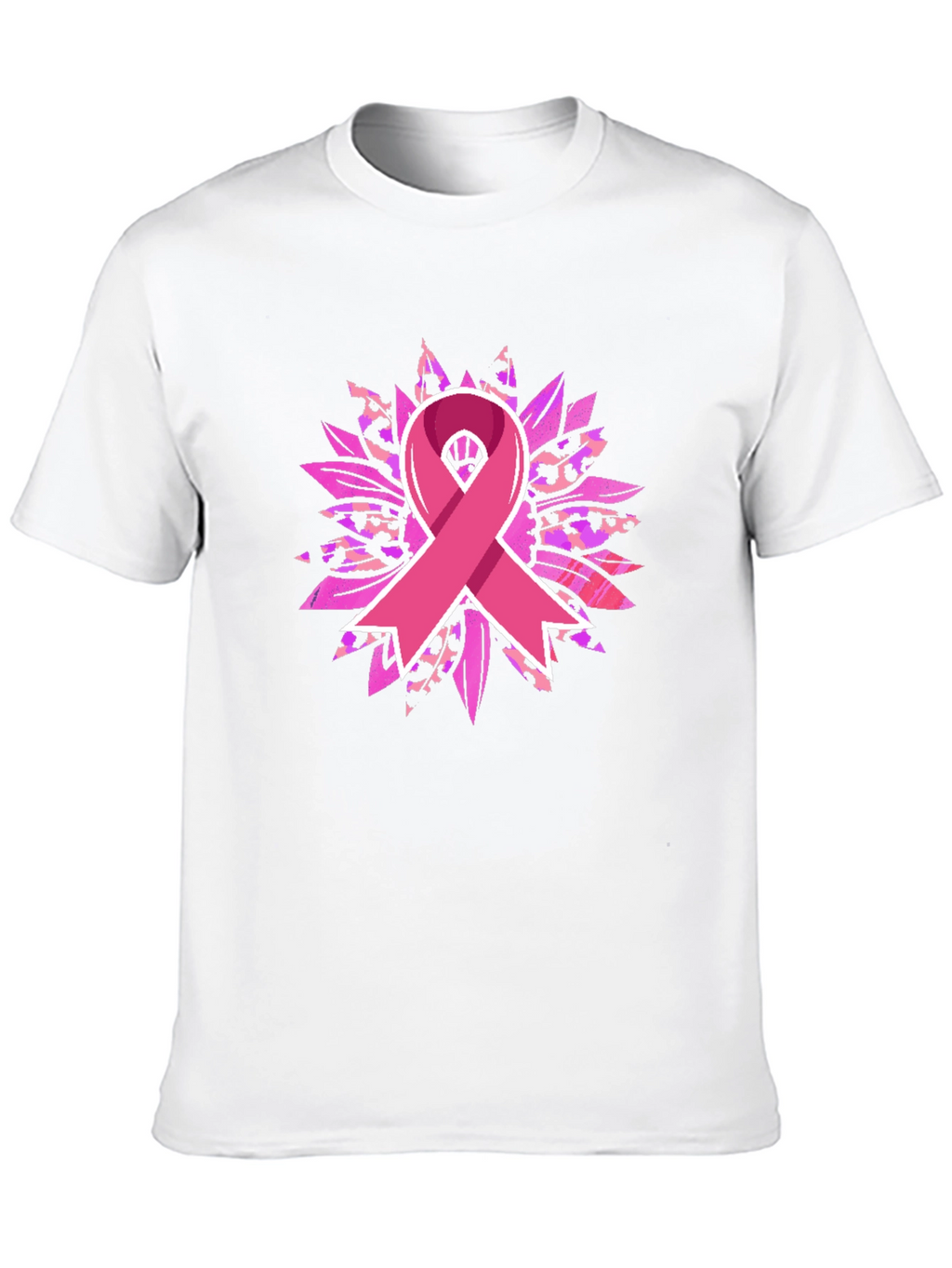 Breast Cancer Awareness Ribbon Sunflower Graphic Tee