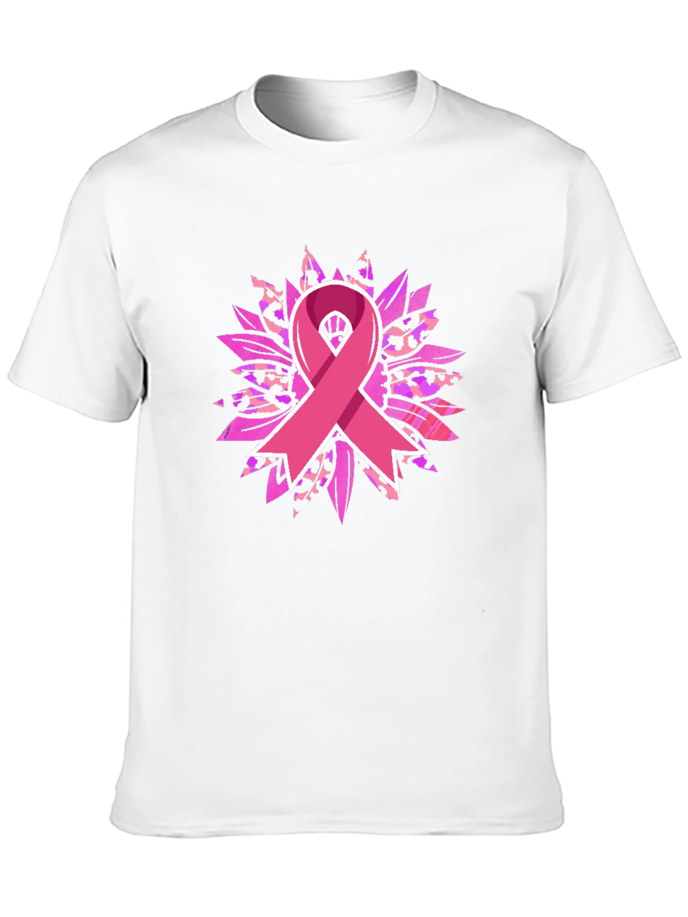 Breast Cancer Awareness Ribbon Sunflower Graphic Tee