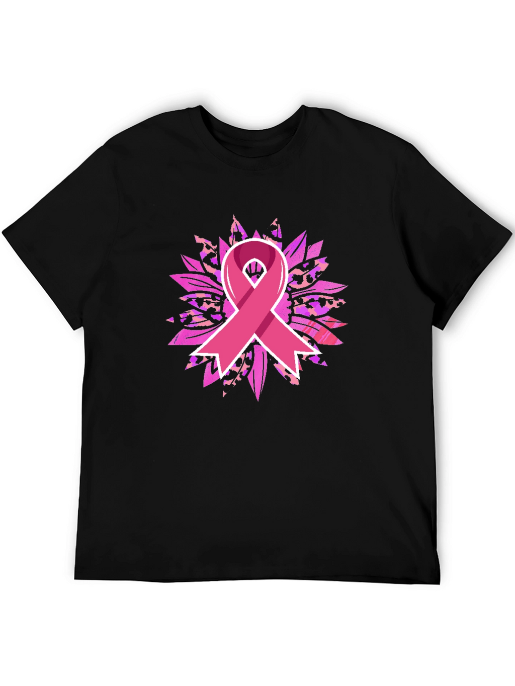 Breast Cancer Awareness Ribbon Sunflower Graphic Tee