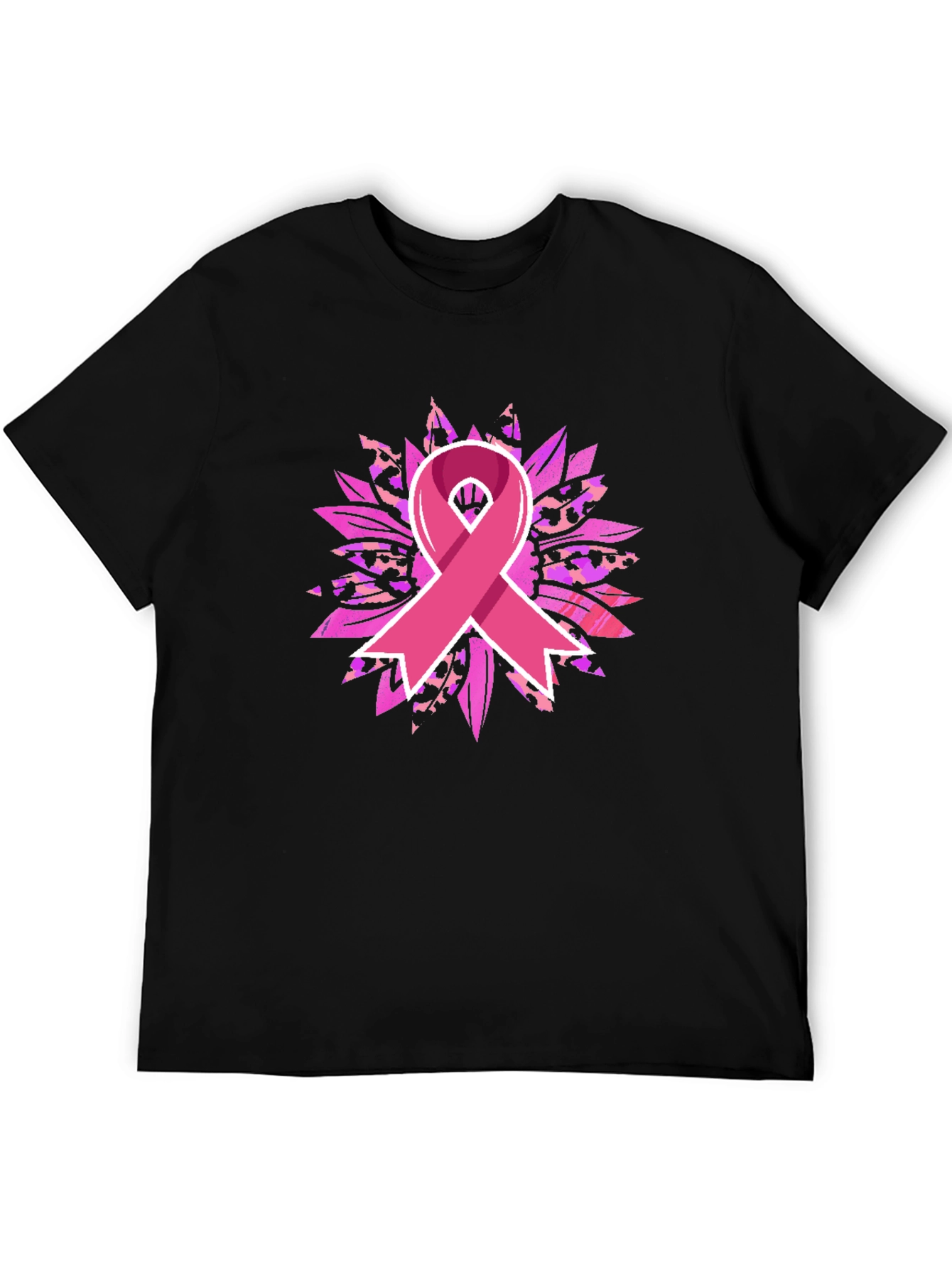 Breast Cancer Awareness Ribbon Sunflower Graphic Tee