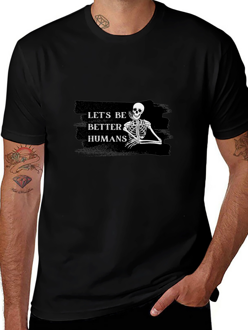 Lets Be Better Humans Skeleton Graphic Tee