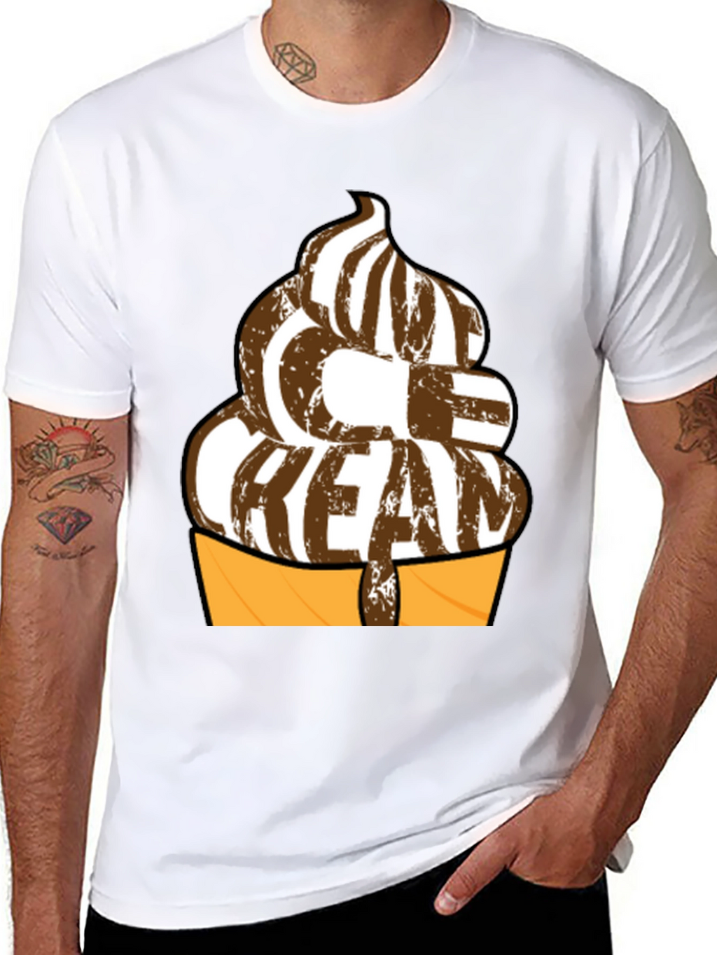 Ice Cream Graphic T-Shirt - Black Cotton Tee