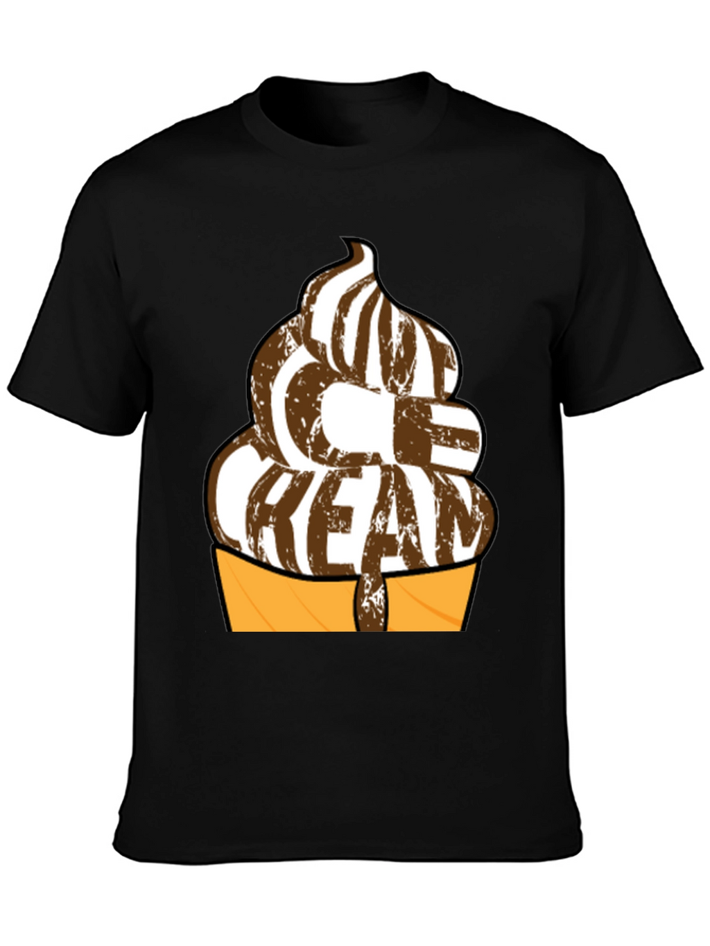 Ice Cream Graphic T-Shirt - Black Cotton Tee