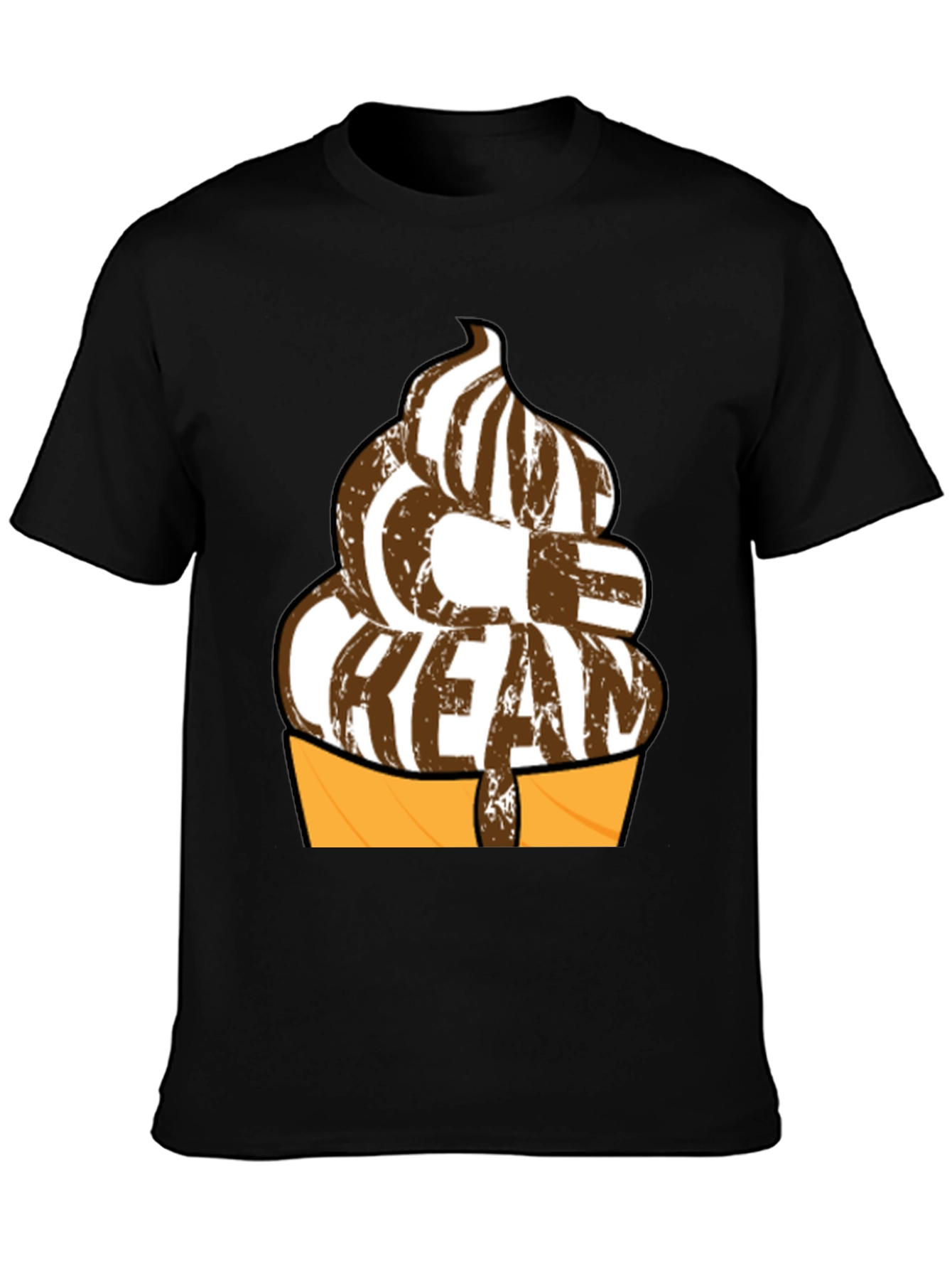 Ice Cream Graphic T-Shirt - Black Cotton Tee
