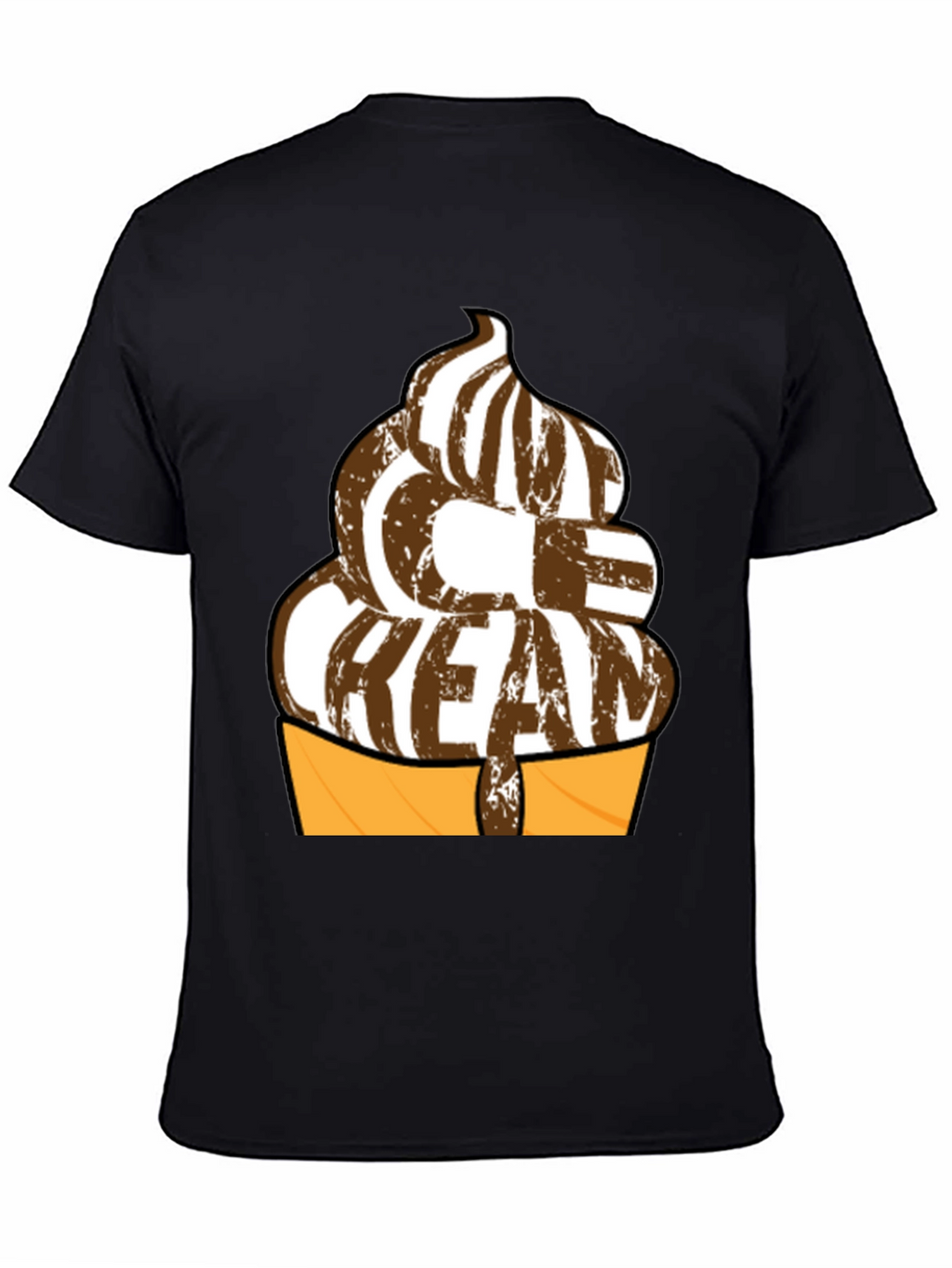 Ice Cream Graphic T-Shirt - Black Cotton Tee