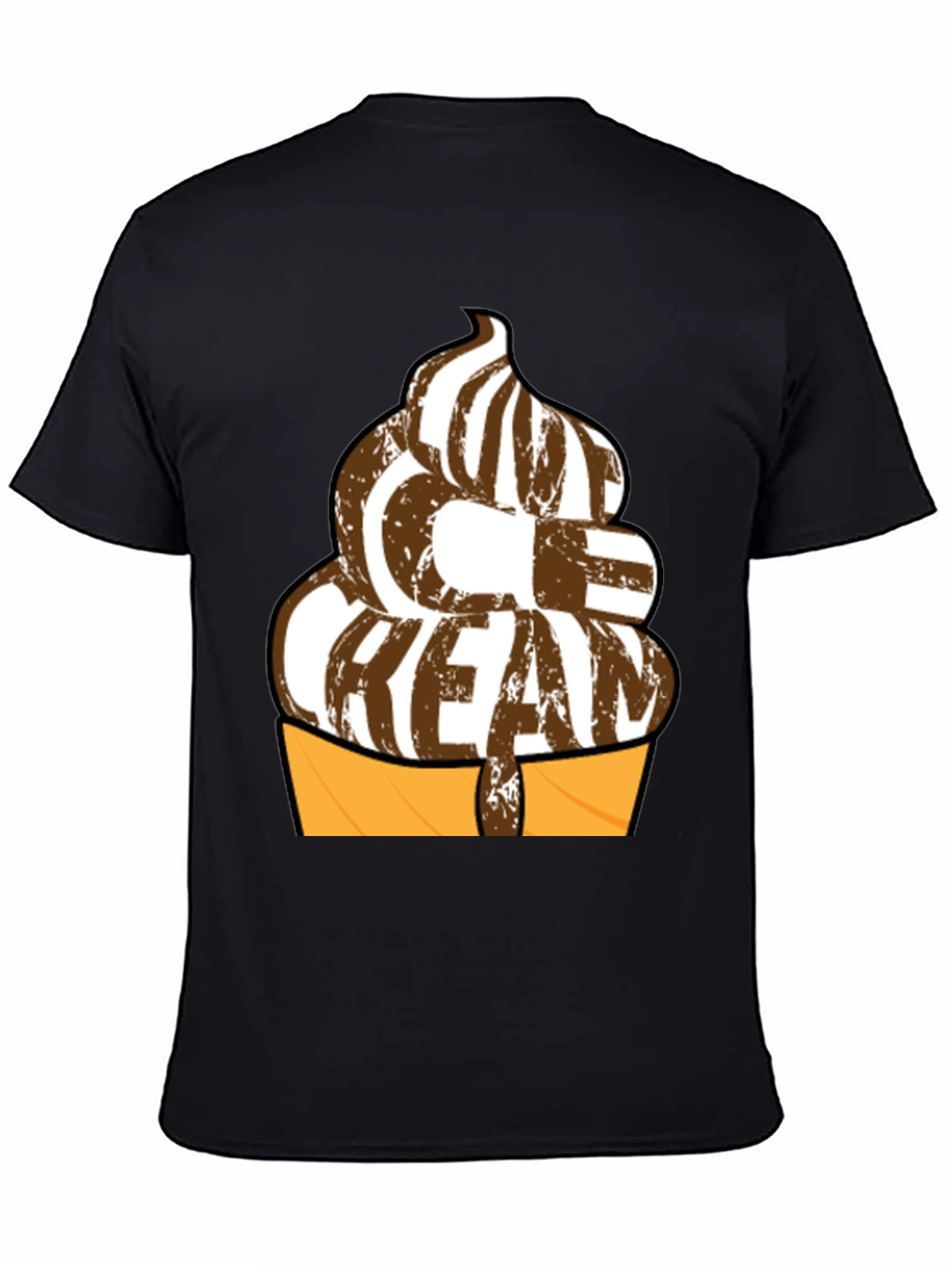 Ice Cream Graphic T-Shirt - Black Cotton Tee