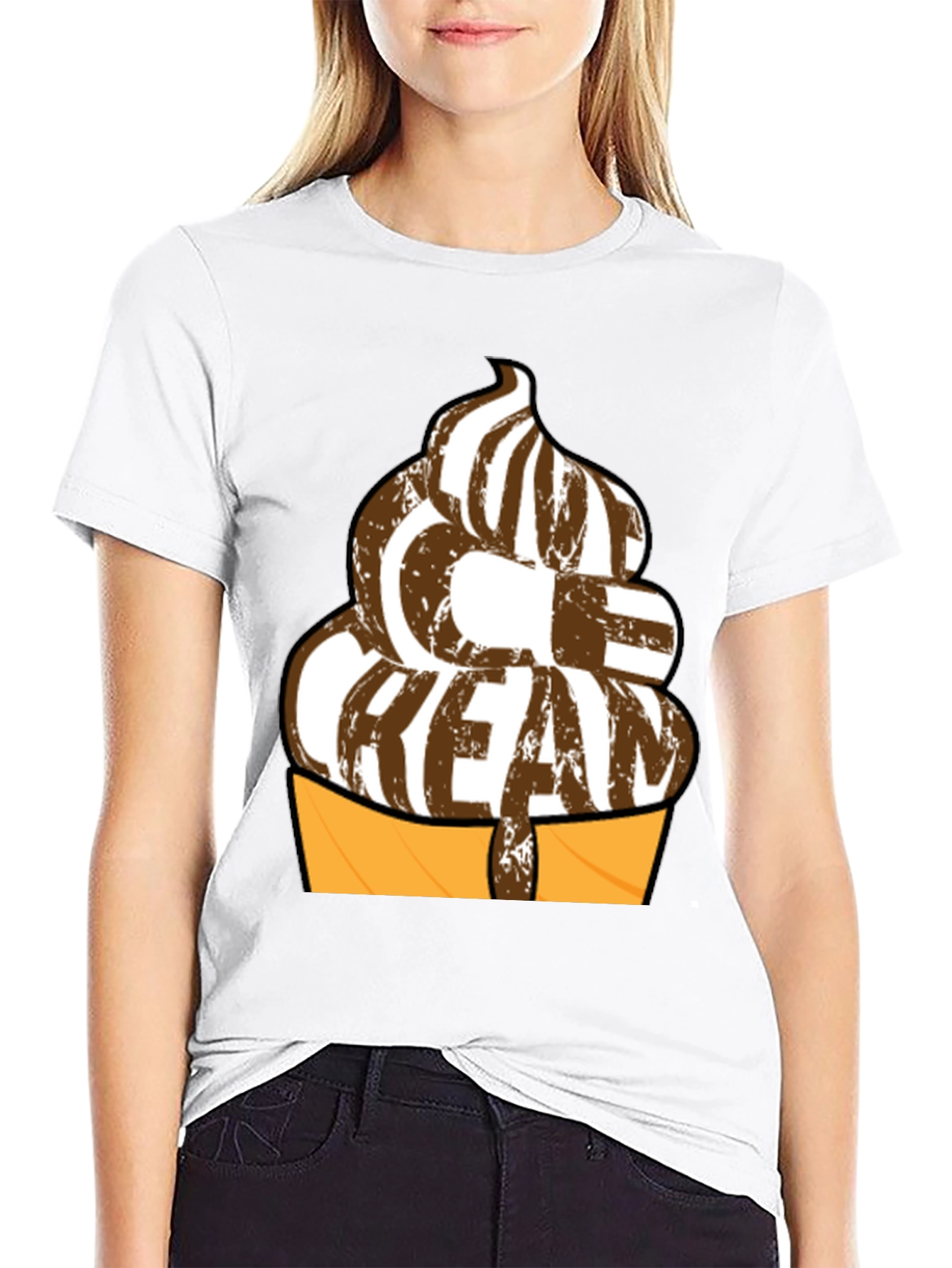 Ice Cream Graphic T-Shirt - Black Cotton Tee