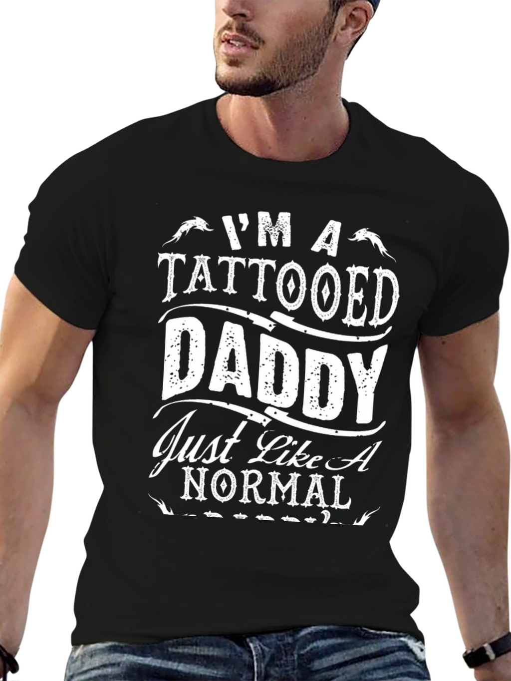 Tattooed Daddy Graphic Tee - Cool Dad Shirt