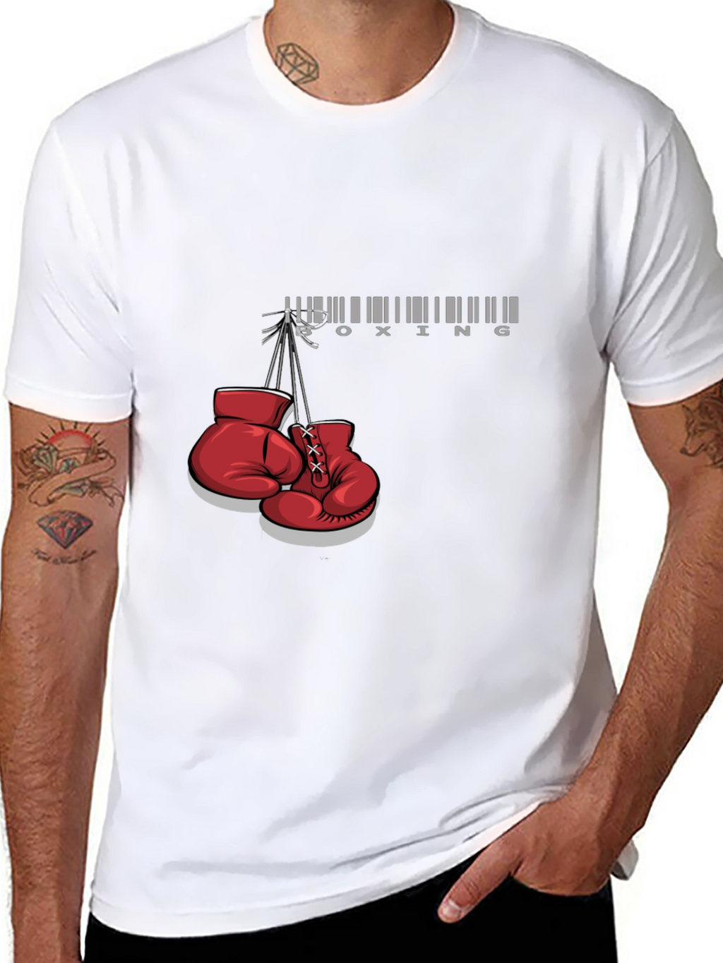 Boxing Gloves Graphic Black T-Shirt