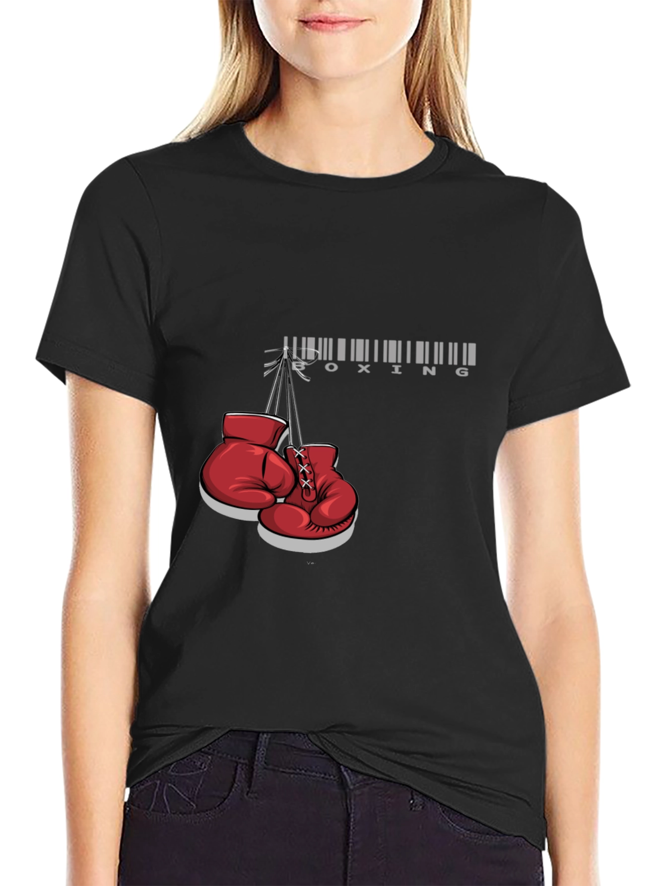 Boxing Gloves Graphic Black T-Shirt