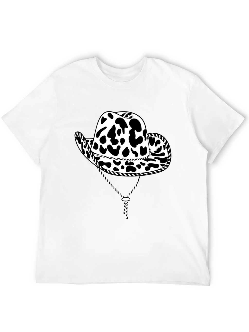 Cow Print Cowboy Hat Graphic T-Shirt