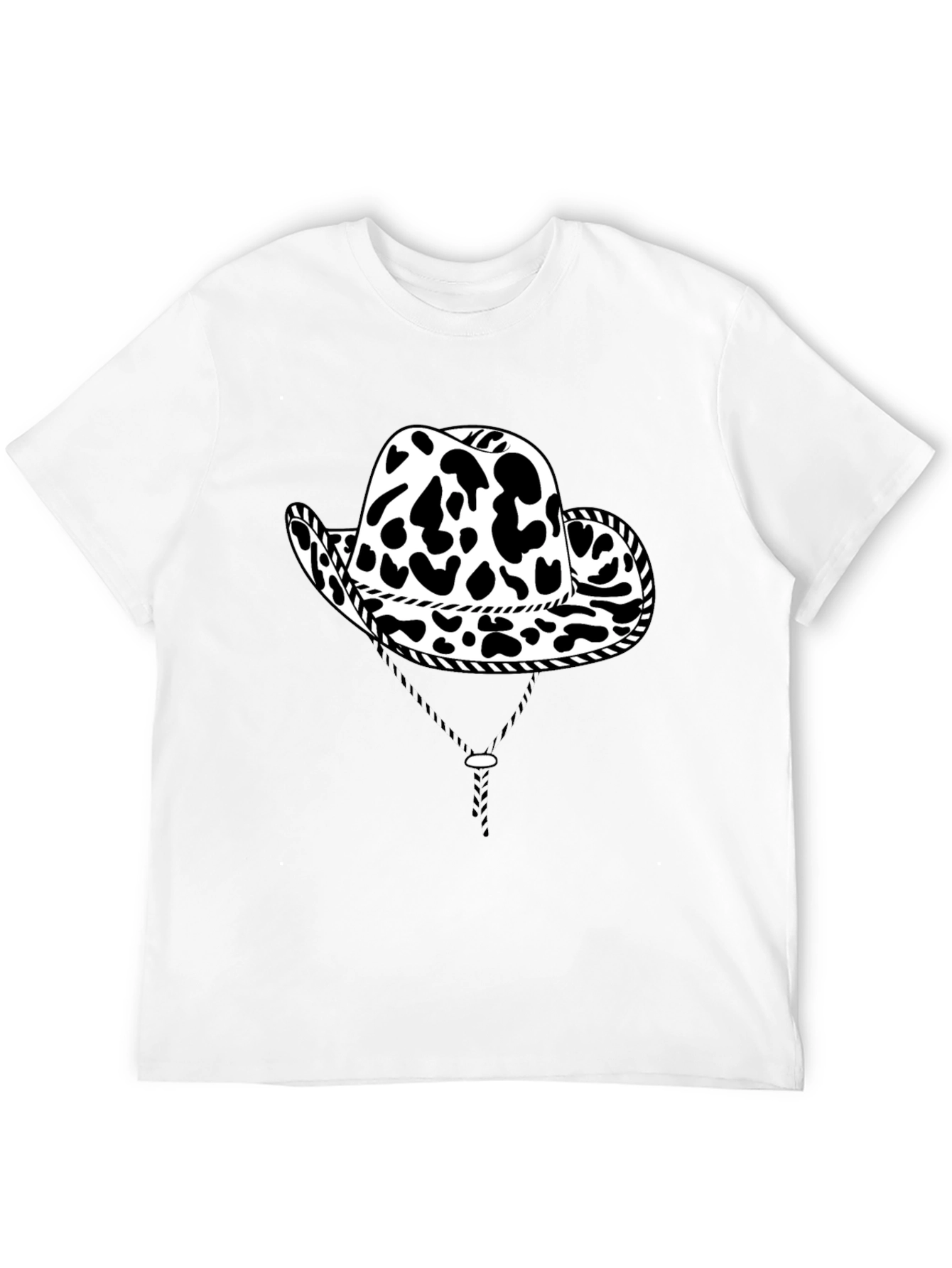 Cow Print Cowboy Hat Graphic T-Shirt