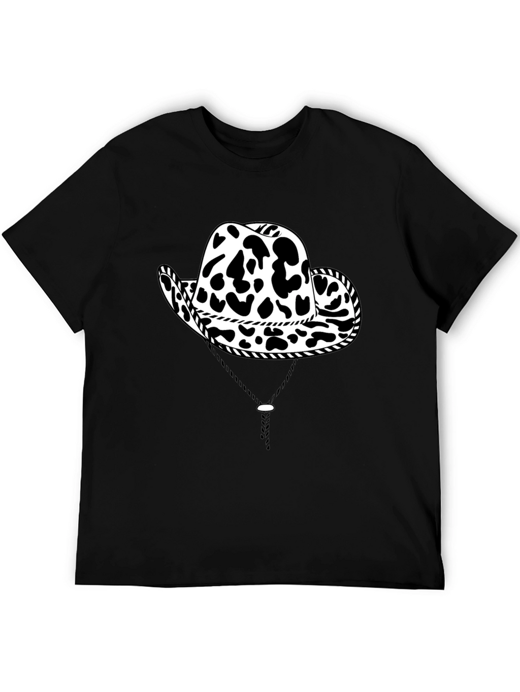 Cow Print Cowboy Hat Graphic T-Shirt