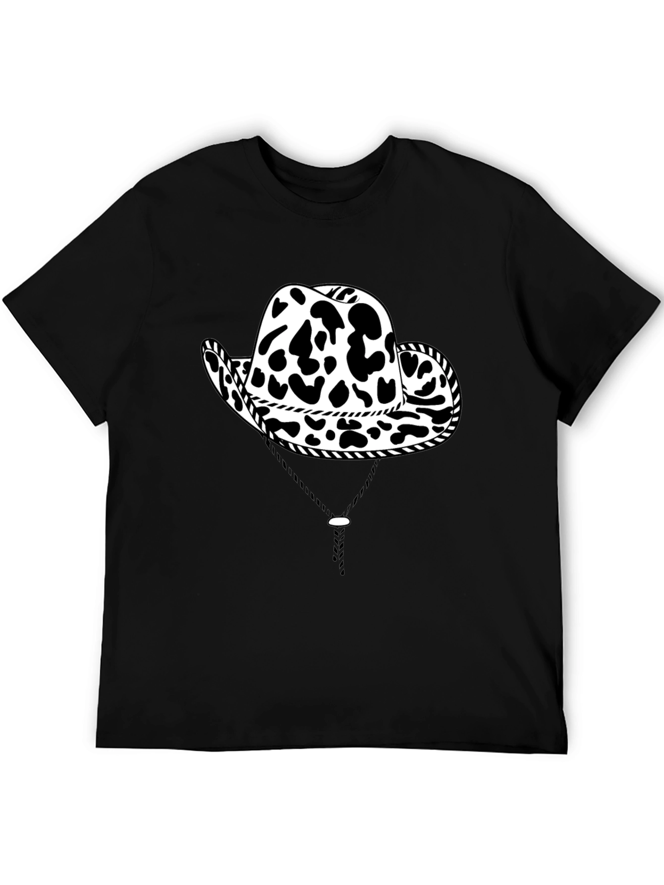 Cow Print Cowboy Hat Graphic T-Shirt
