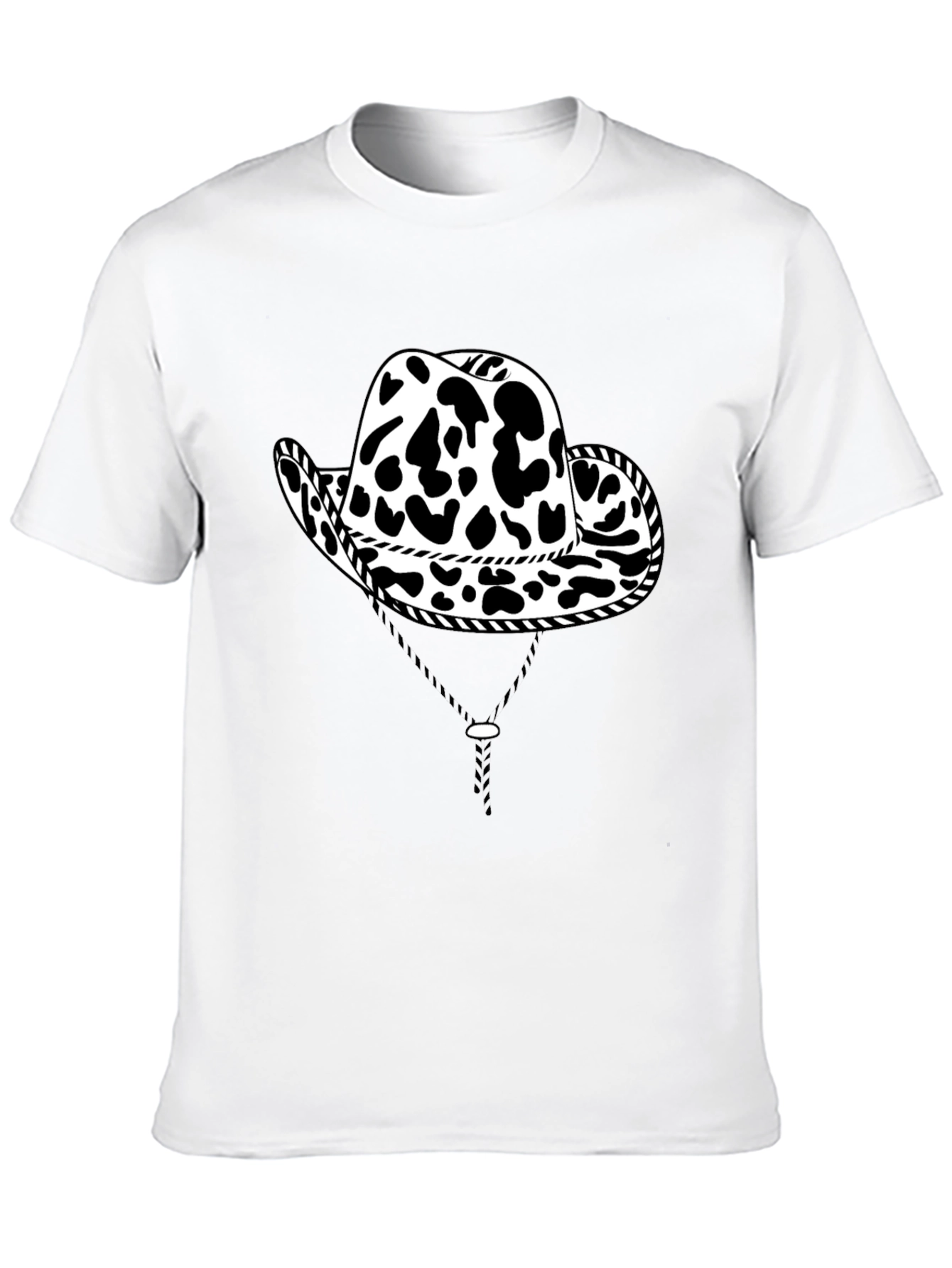 Cow Print Cowboy Hat Graphic T-Shirt