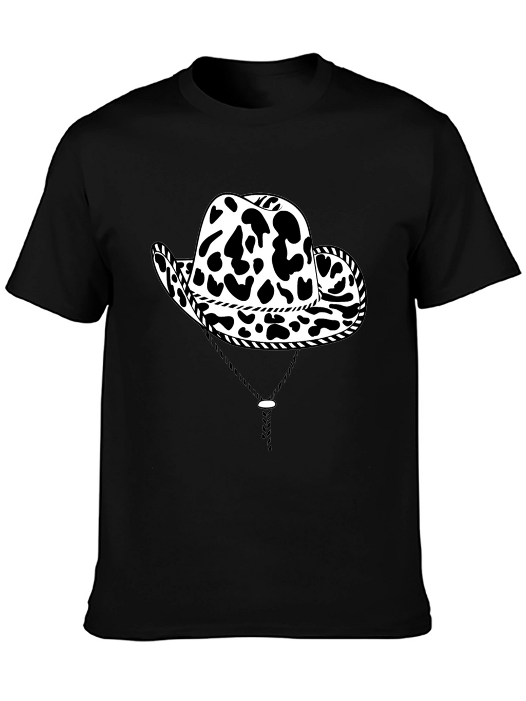 Cow Print Cowboy Hat Graphic T-Shirt