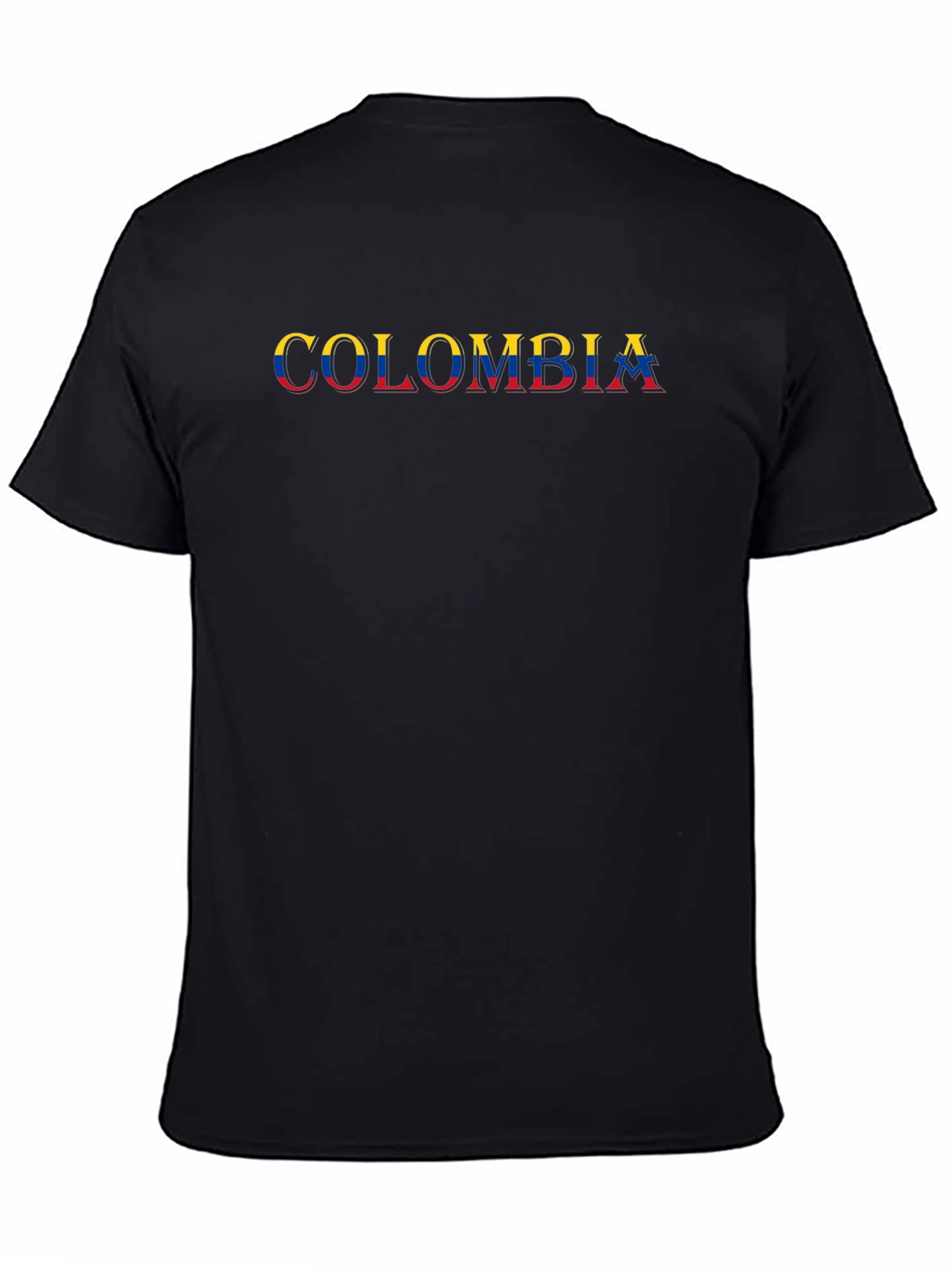 Colombia Flag T-Shirt - Black Cotton Tee