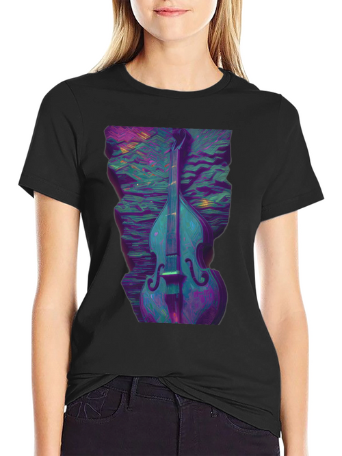 Abstract Double Bass T-Shirt - Musical Art Tee
