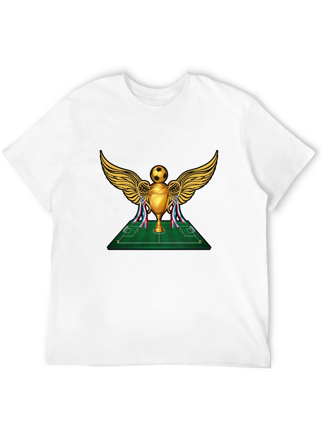 Soccer Trophy Graphic Tee - Black Cotton T-Shirt